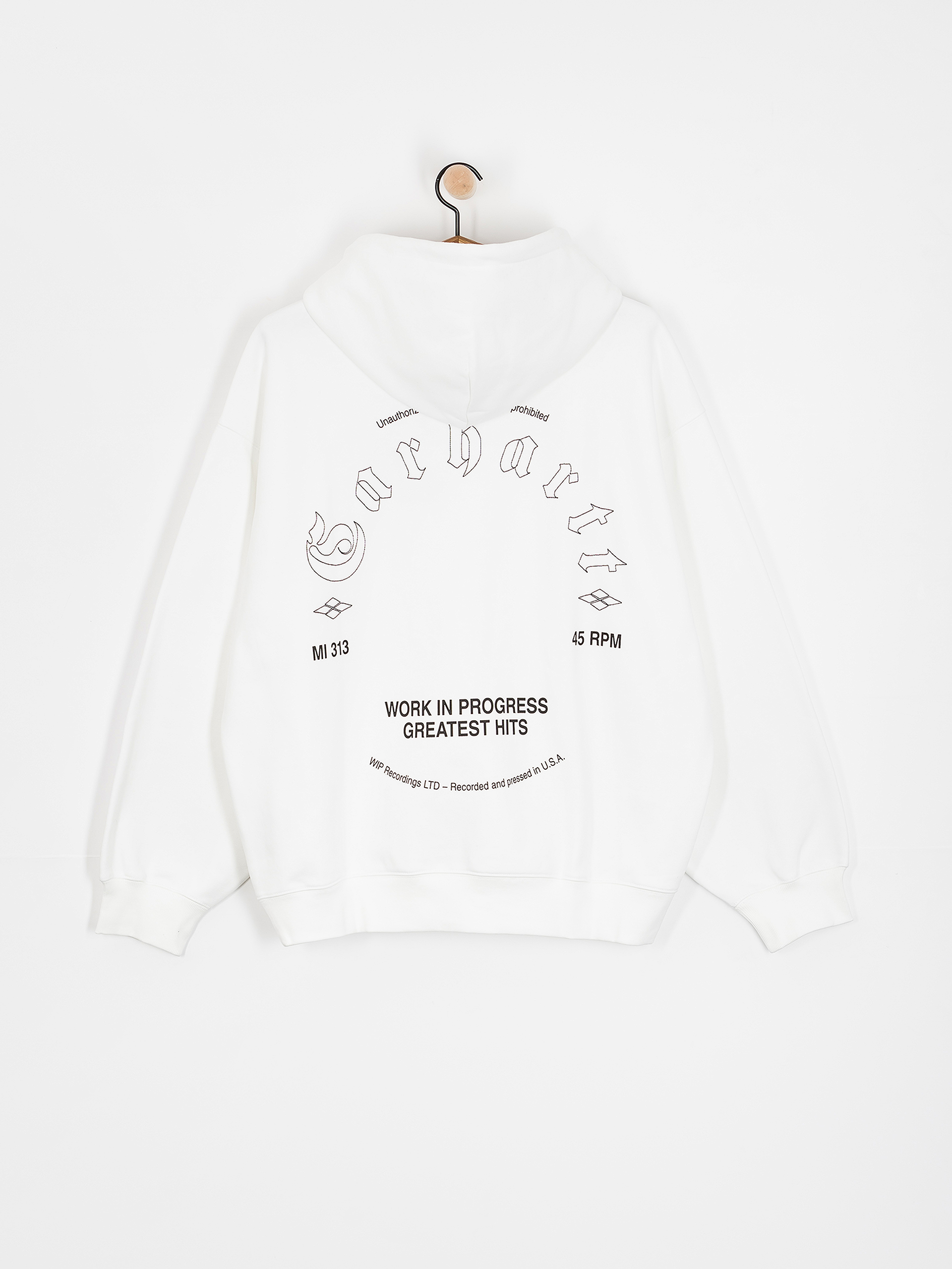 Суитшърт с качулка Carhartt WIP Greatest Hits HD (white/black)