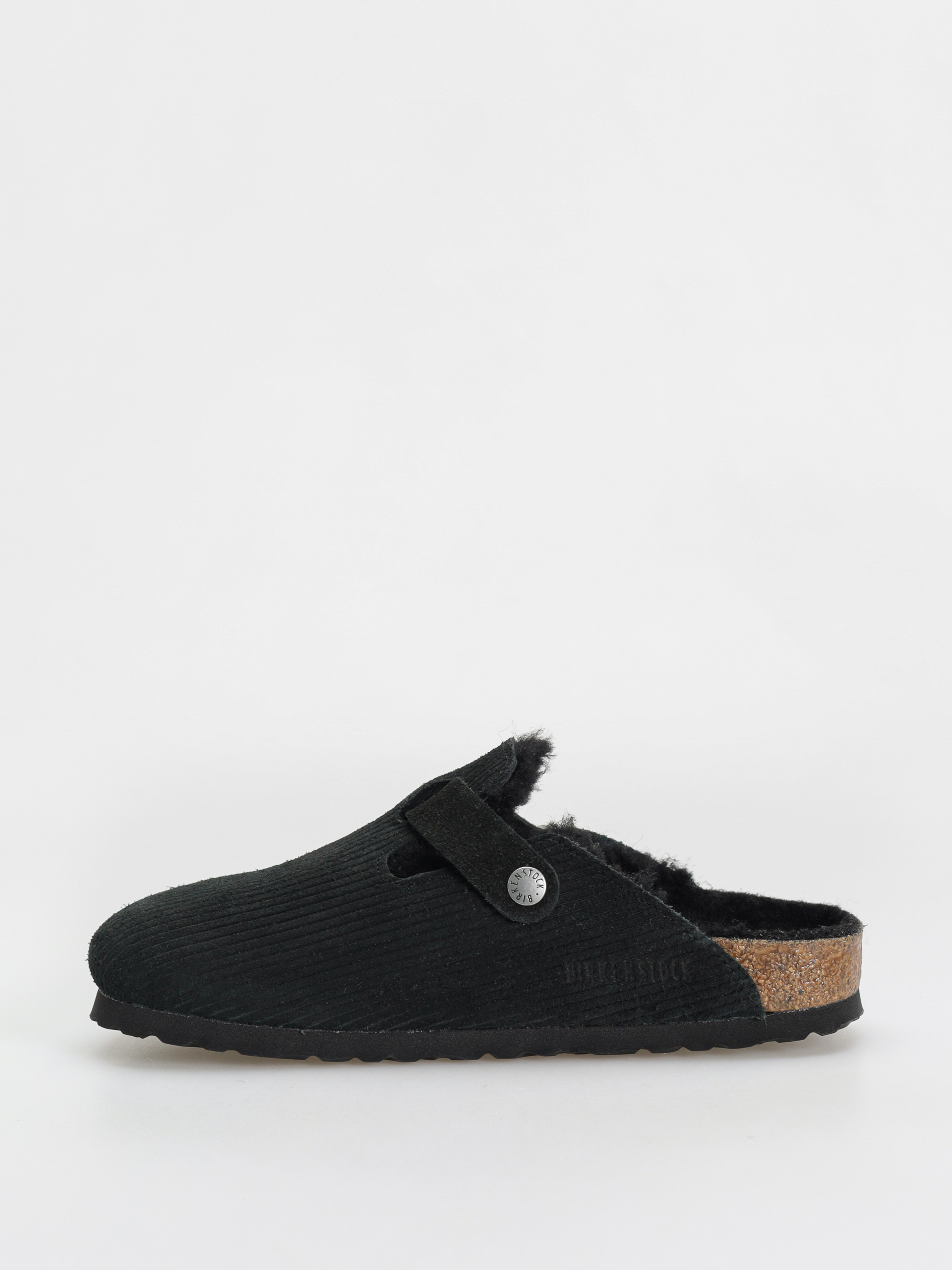 Чехли Birkenstock Boston VL Fell Suede Leather Fur Narrow Wmn (corduroy black)