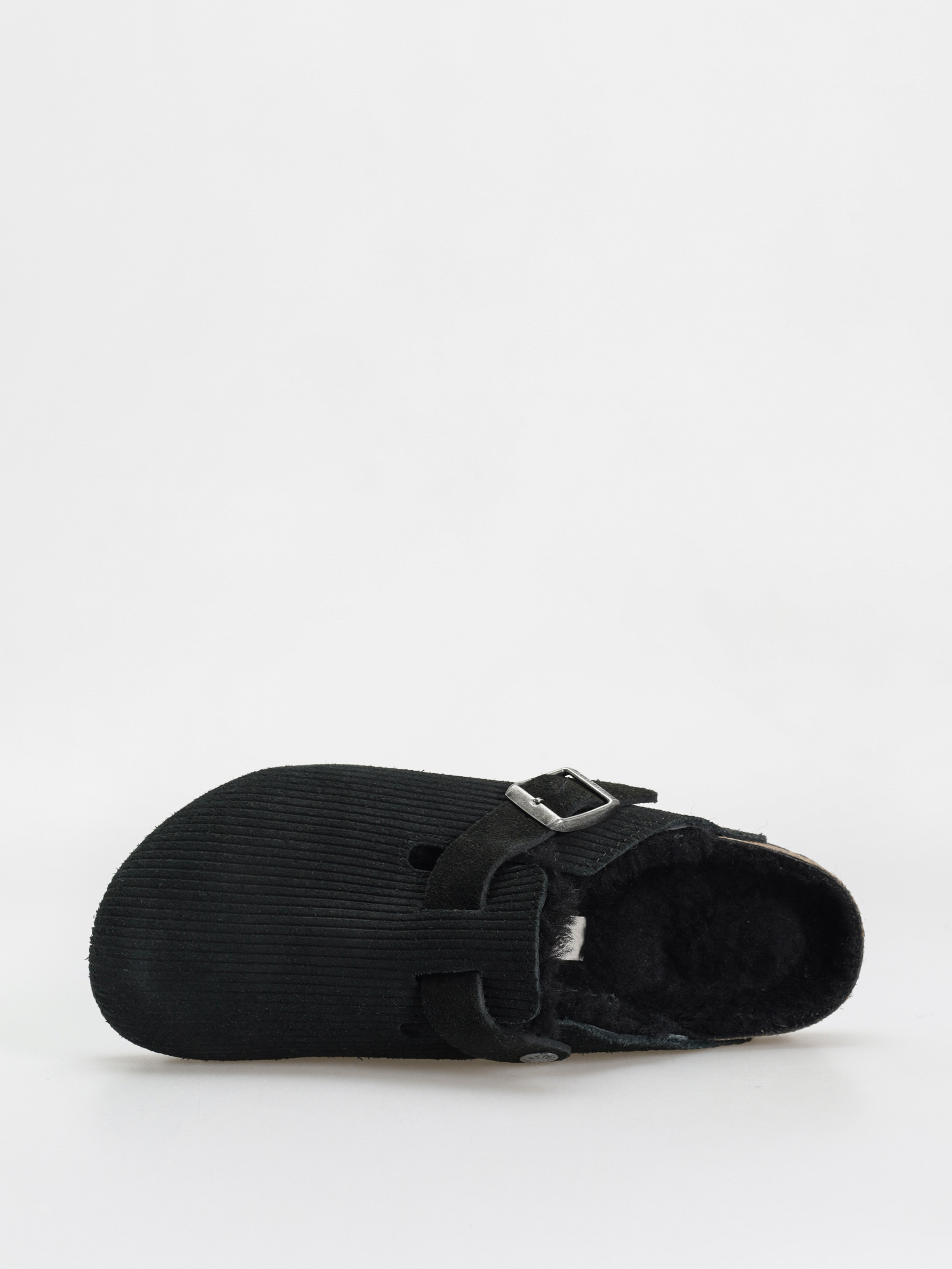 Чехли Birkenstock Boston VL Fell Suede Leather Fur Narrow Wmn (corduroy black)