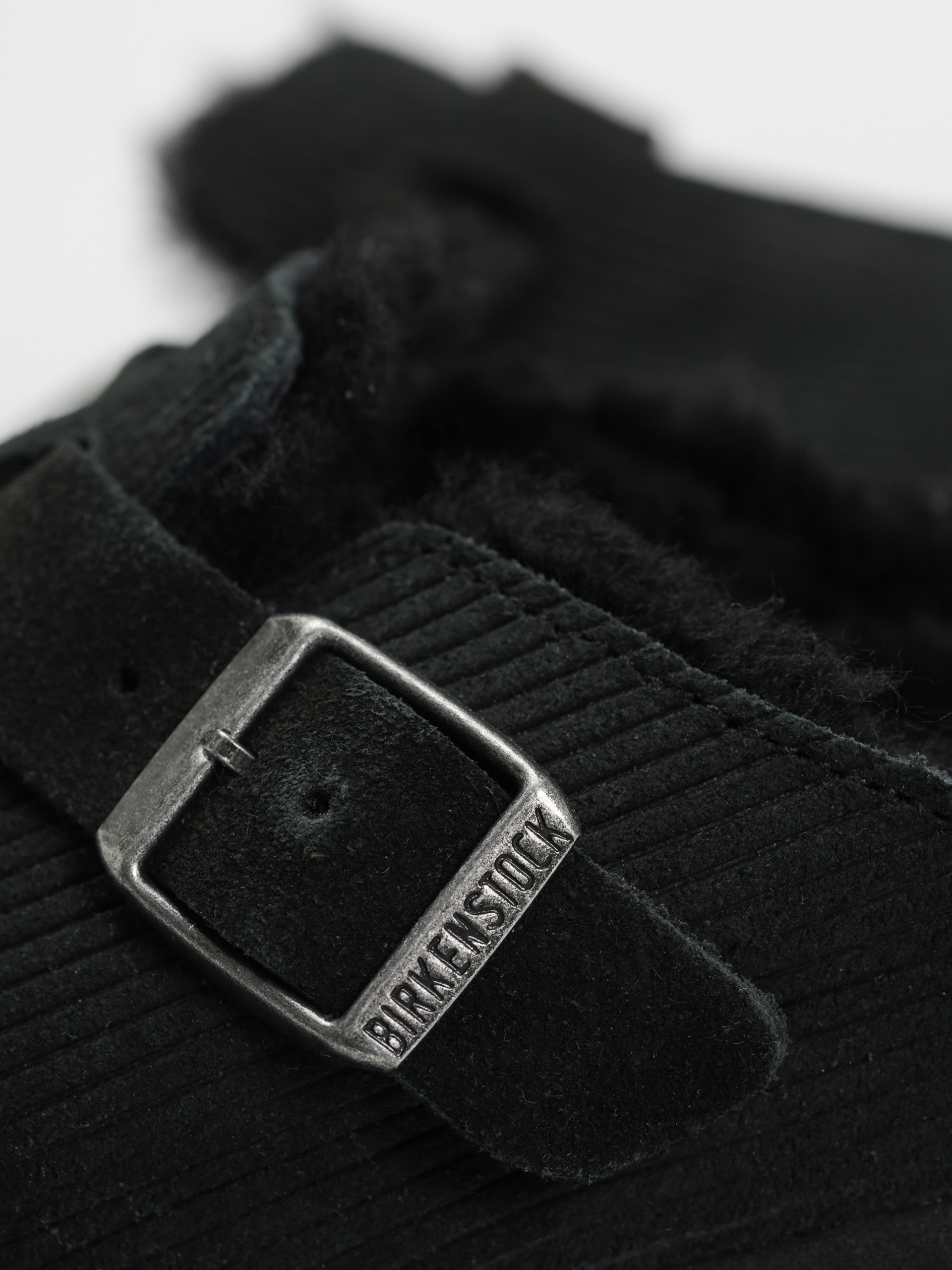 Чехли Birkenstock Boston VL Fell Suede Leather Fur Narrow Wmn (corduroy black)