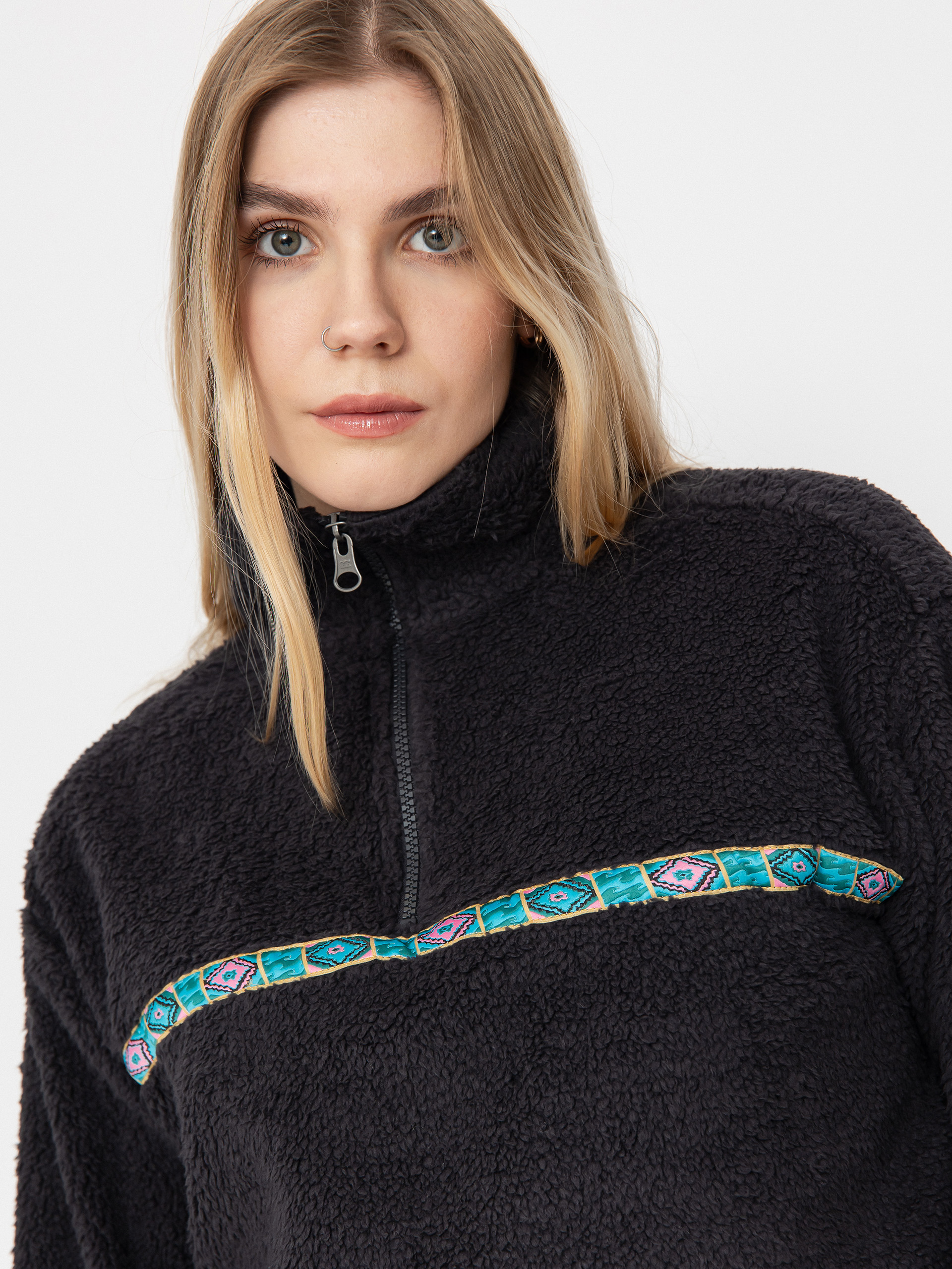 Дамски Поларени суитшърт Billabong Holiday Cropped (black sands)