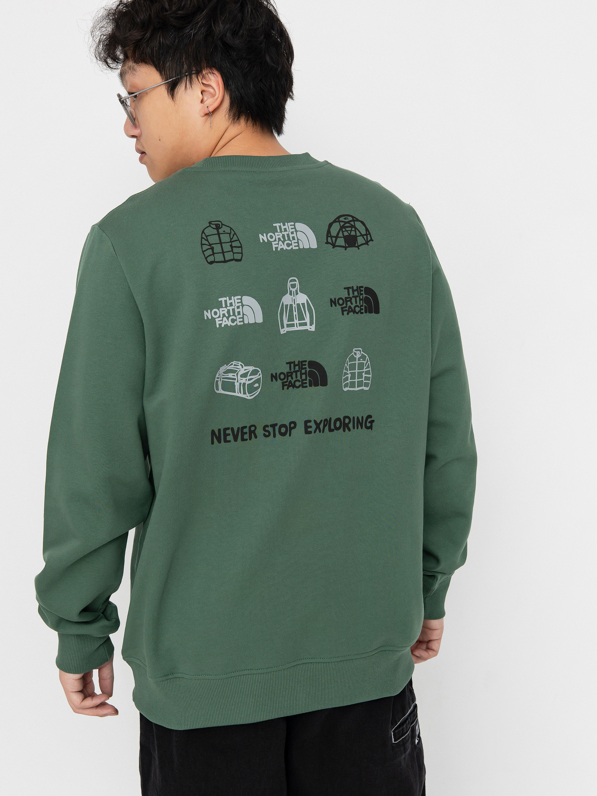 Суитшърт The North Face Outdoor Graphic (duck green)