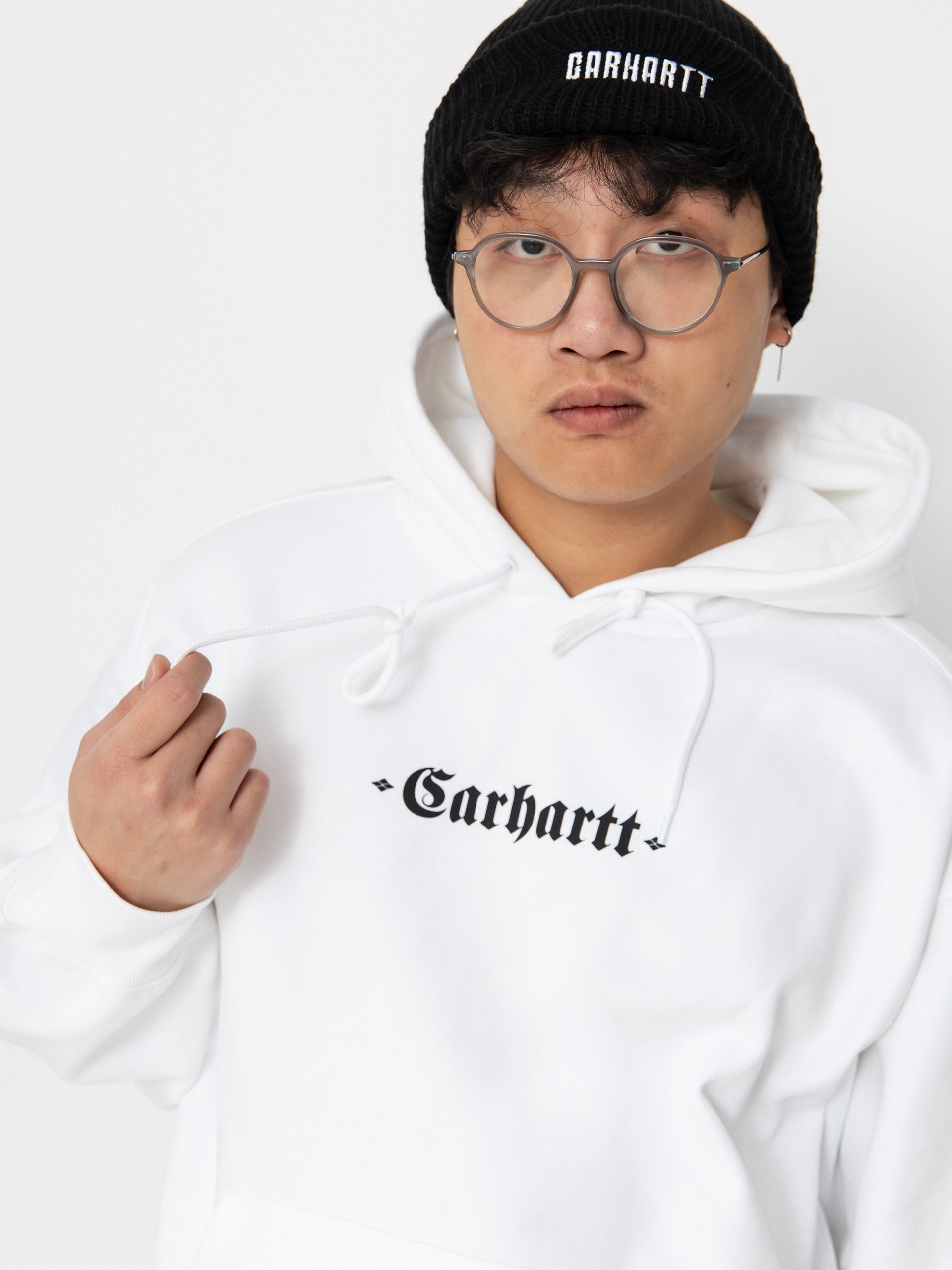 Суитшърт с качулка Carhartt WIP Greatest Hits HD (white/black)