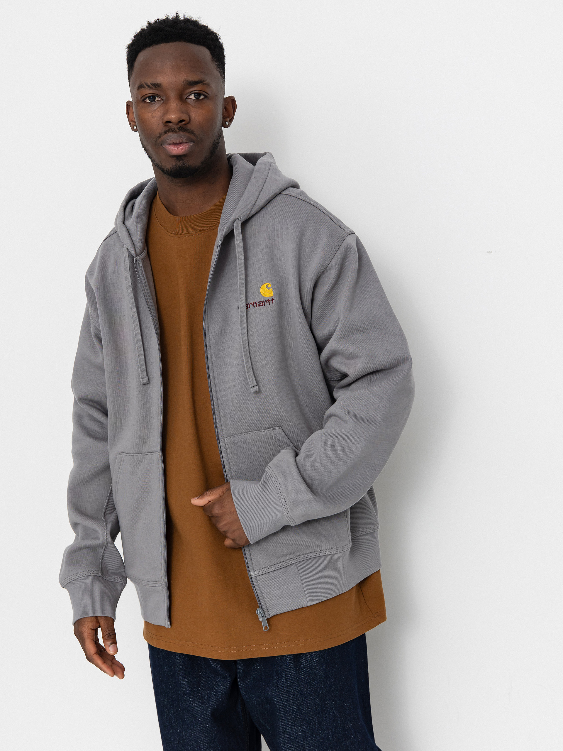 Суитшърт с качулка Carhartt WIP American Script ZHD (yosemite)