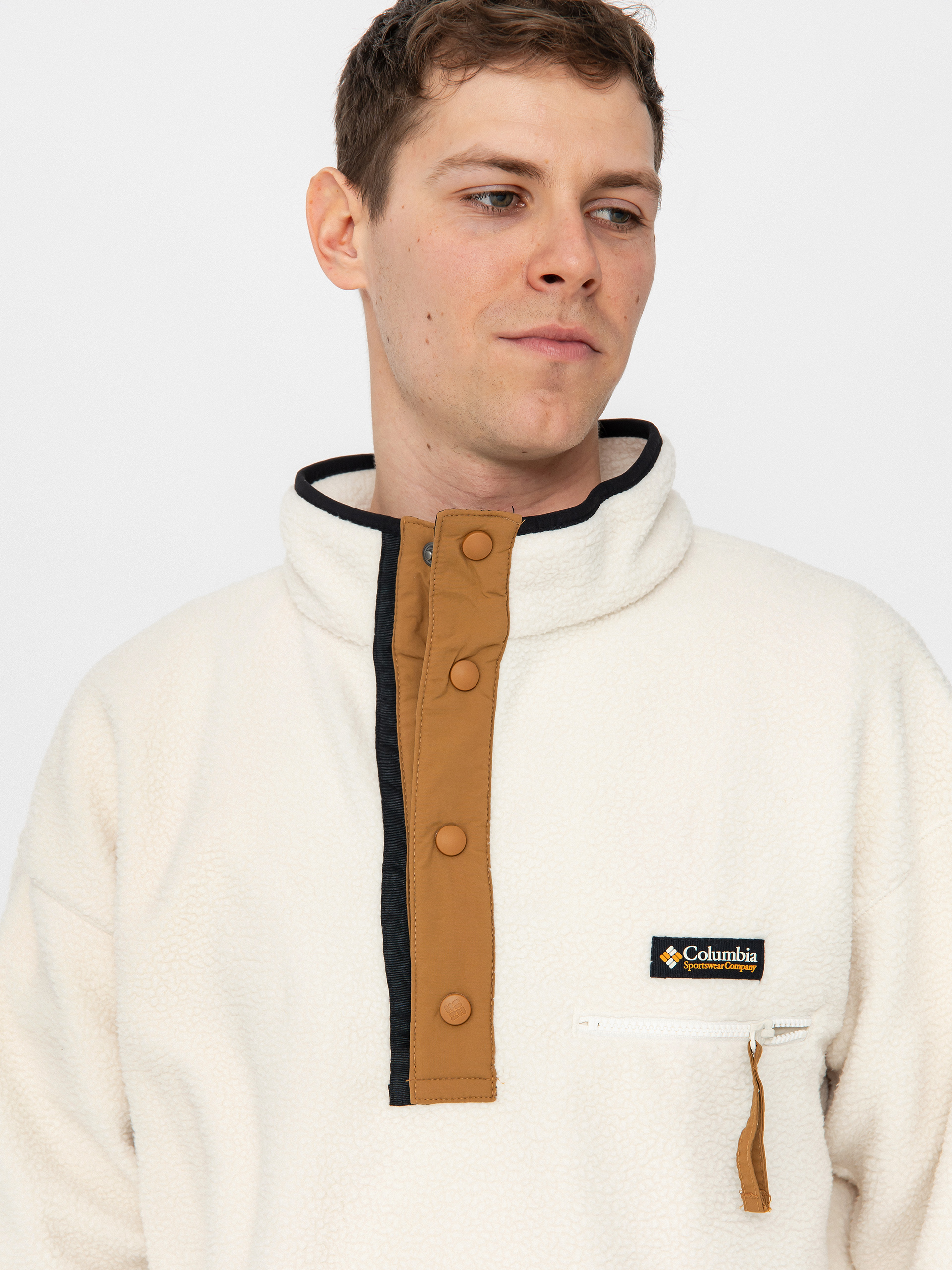 Мъжки Поларени суитшърт Columbia Helvetia II Half Snap (chalk)