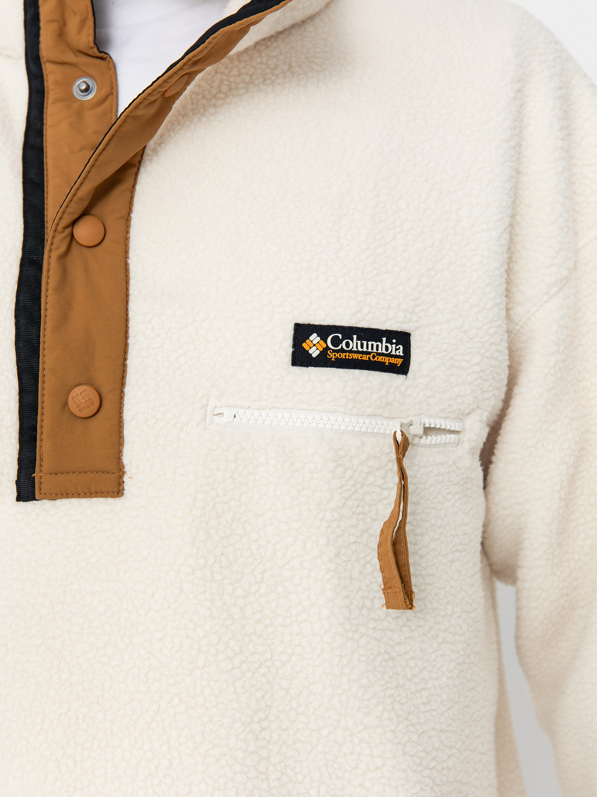 Мъжки Поларени суитшърт Columbia Helvetia II Half Snap (chalk)