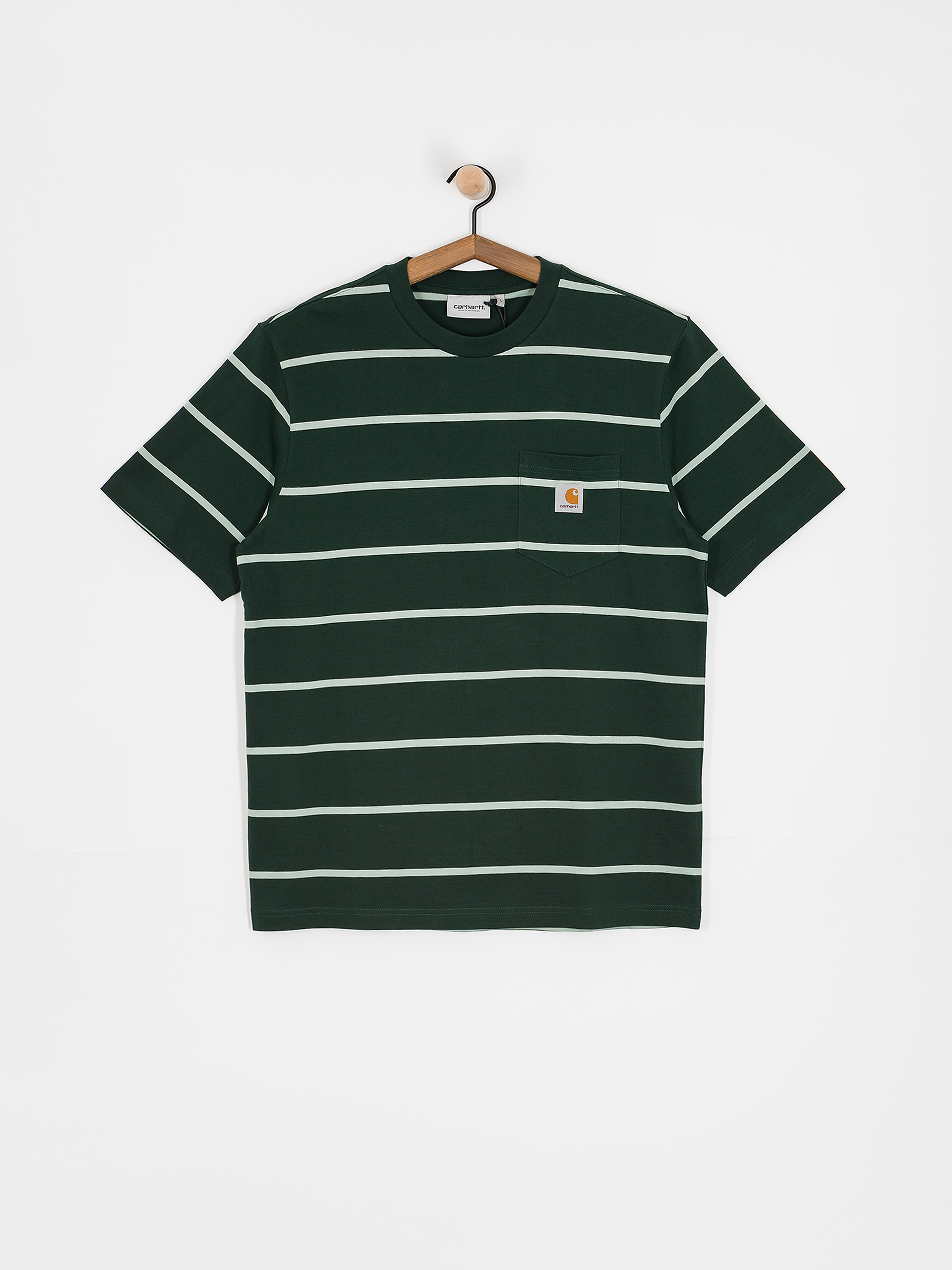 Тениска Carhartt WIP Aiken Pocket (aiken stripe/conifer)