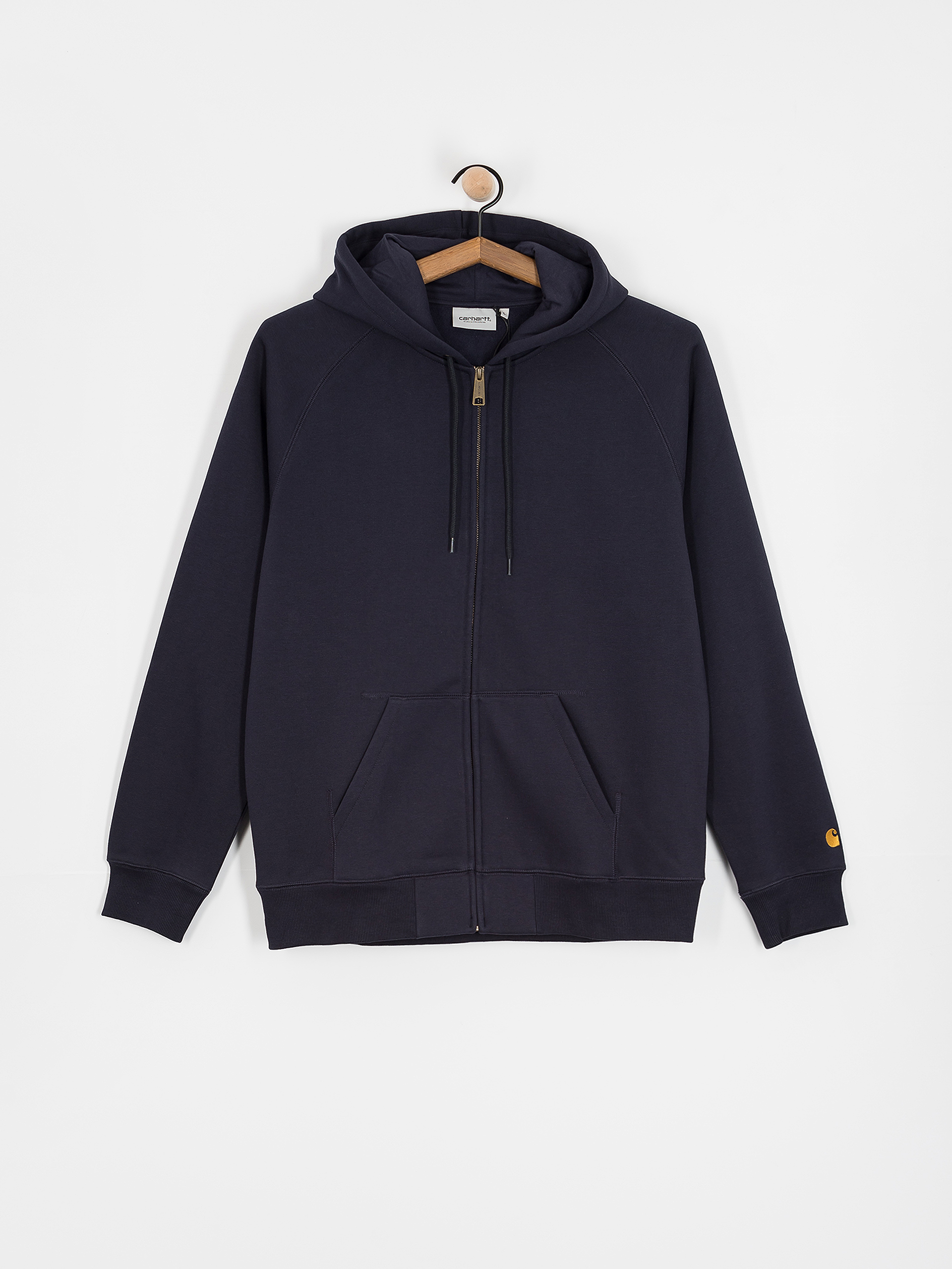 Суитшърт с качулка Carhartt WIP Chase ZHD (dark navy/gold)