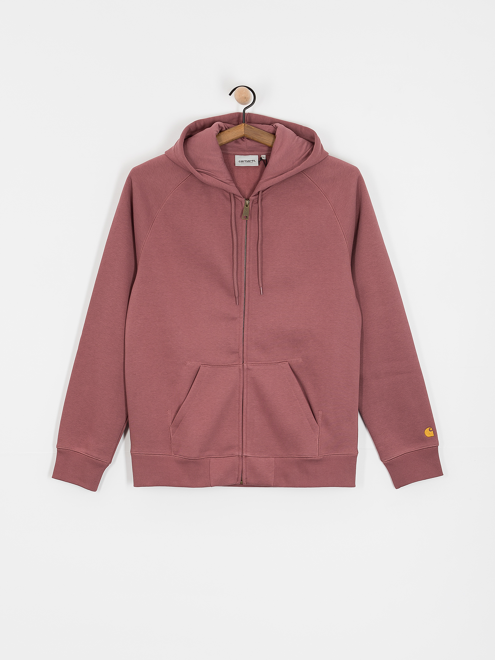 Суитшърт с качулка Carhartt WIP Chase ZHD (dusky pink/gold)