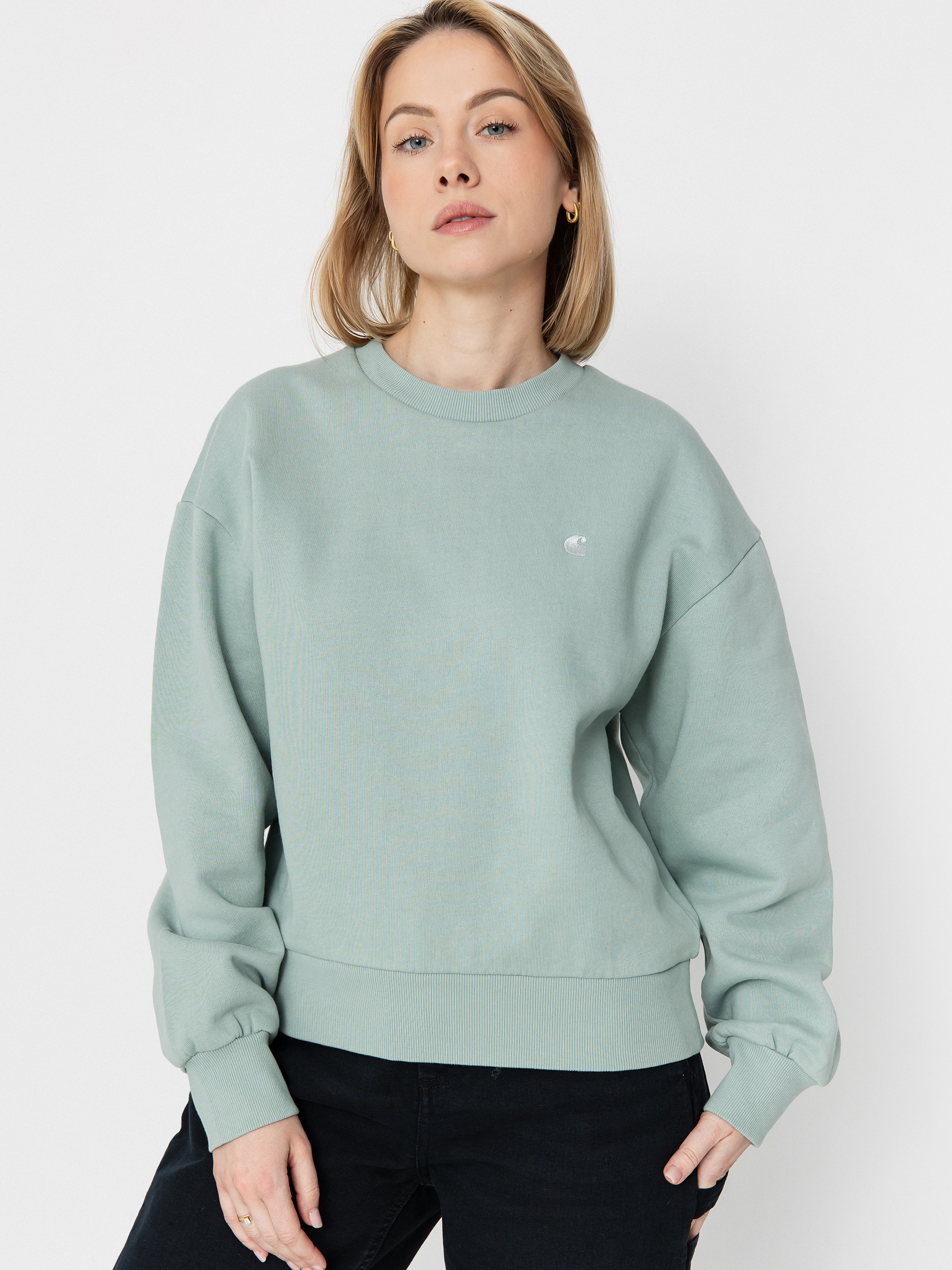 Суитшърт Carhartt WIP Casey Wmn (frosted green/silver)