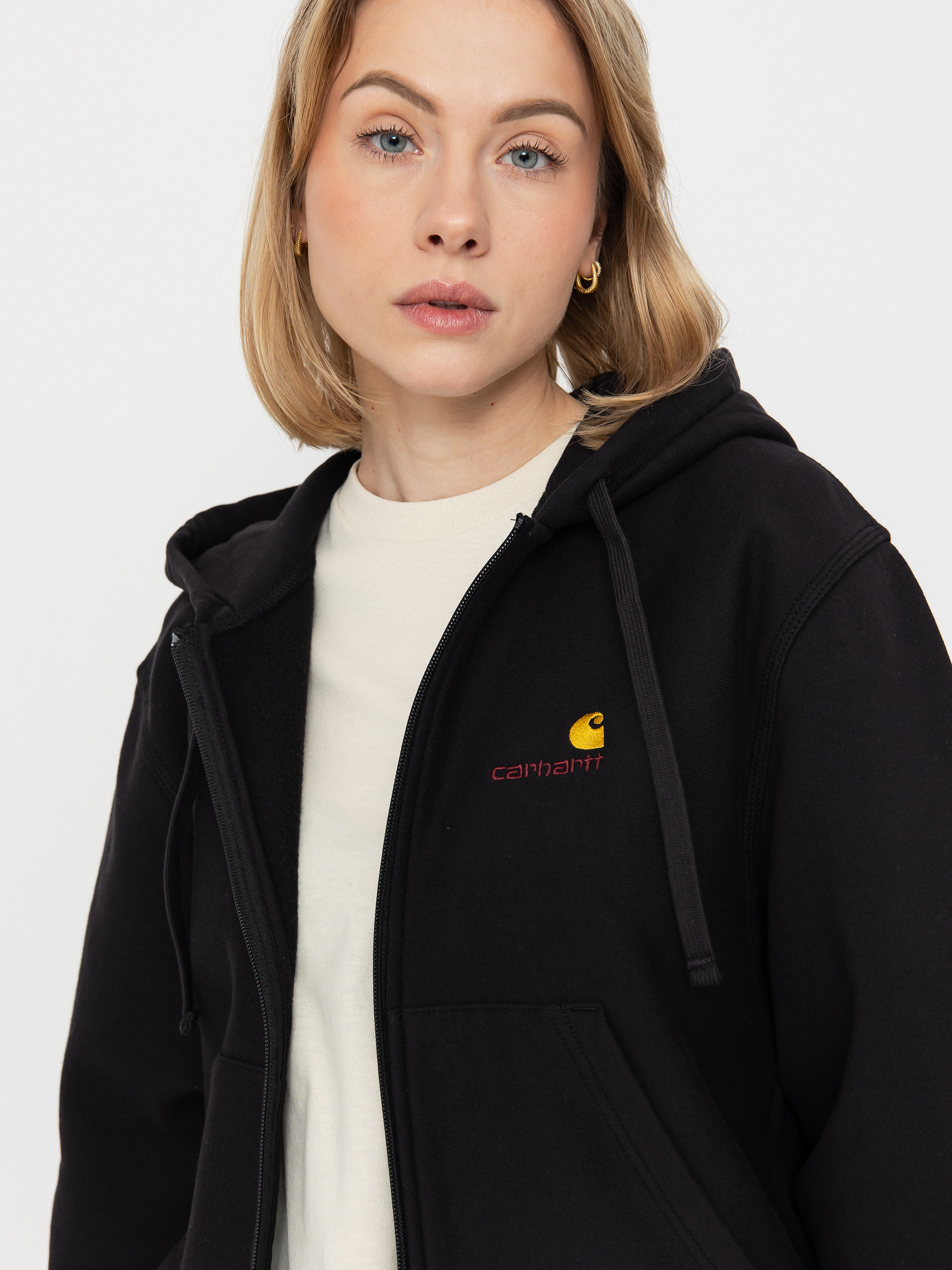 Суитшърт с качулка Carhartt WIP American Script ZHD Wmn (black)