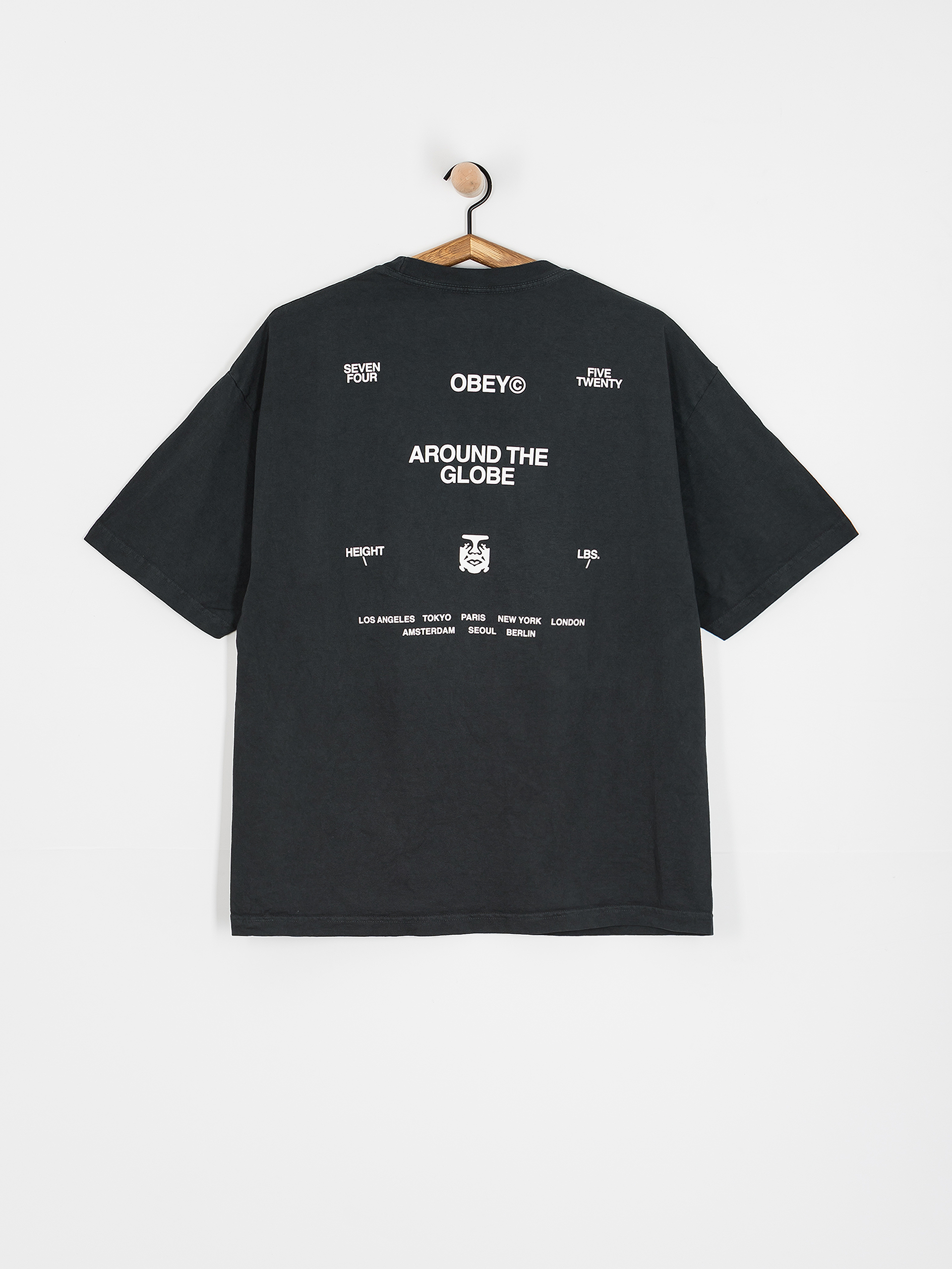 Тениска OBEY Around The Globe (pigment true vintage black)