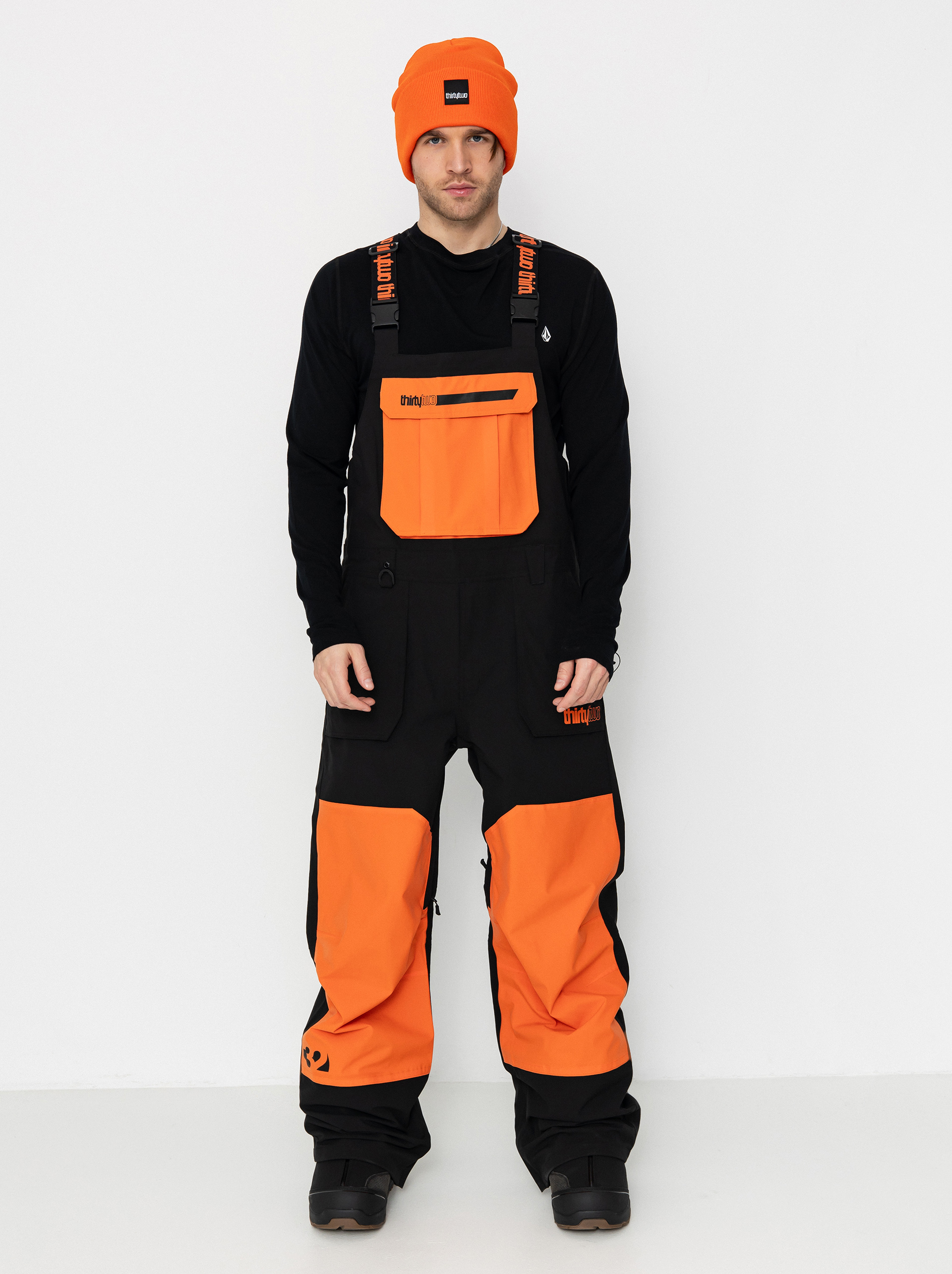 Сноуборд панталони ThirtyTwo Basement Bib (black/orange)