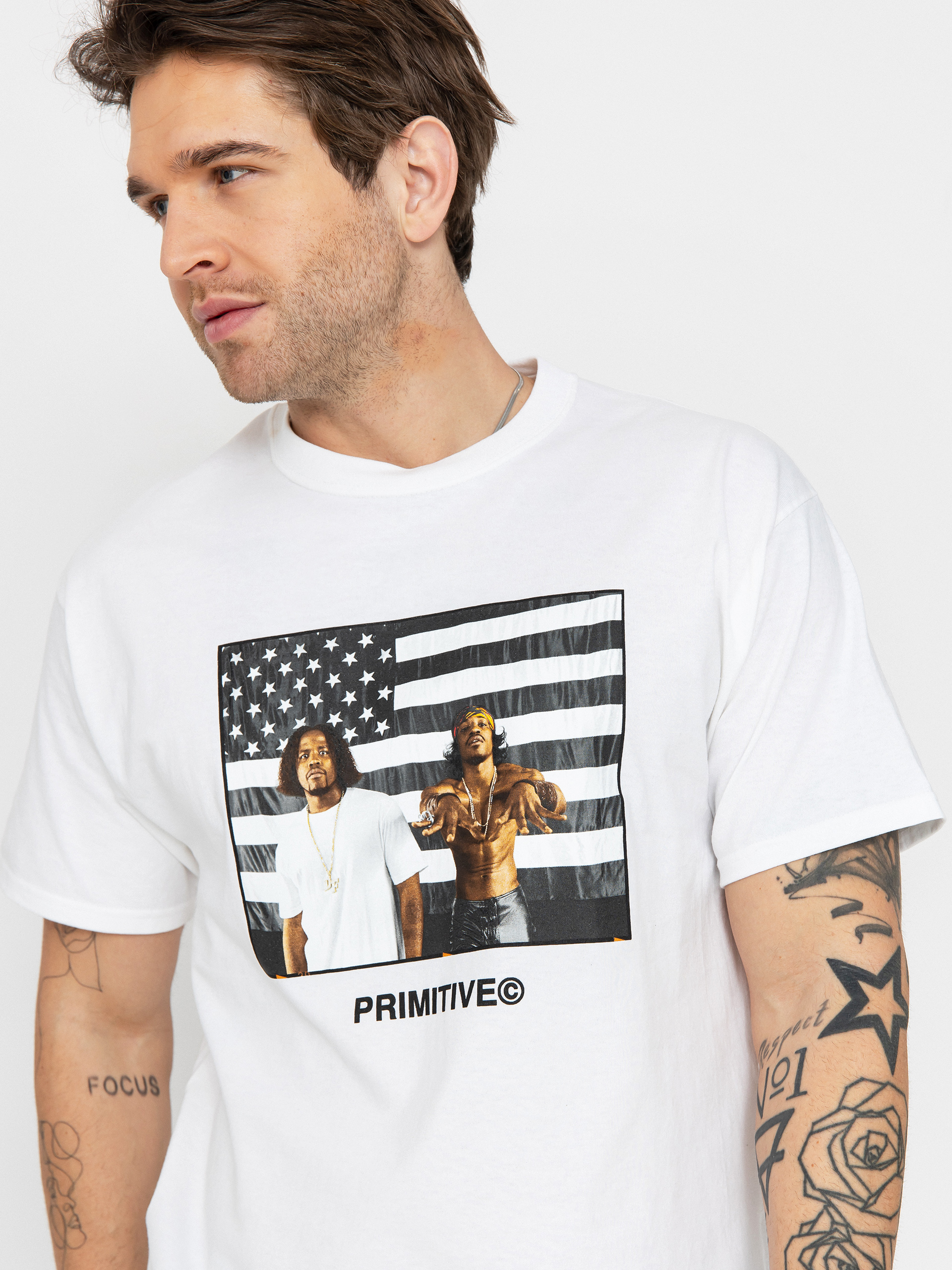 Тениска Primitive Stripes (white)