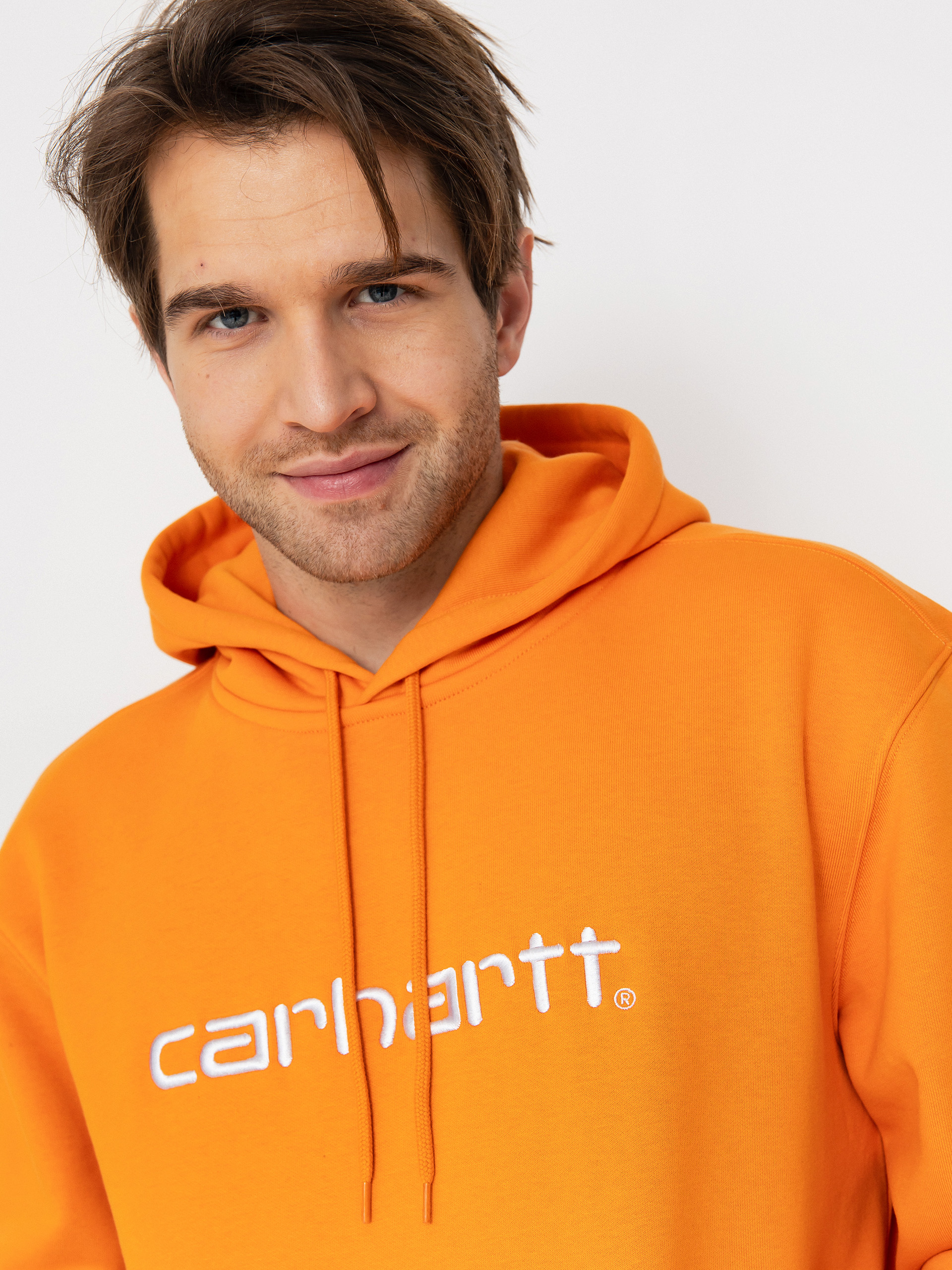 Суитшърт с качулка Carhartt WIP Carhartt HD (pumpkin/white)