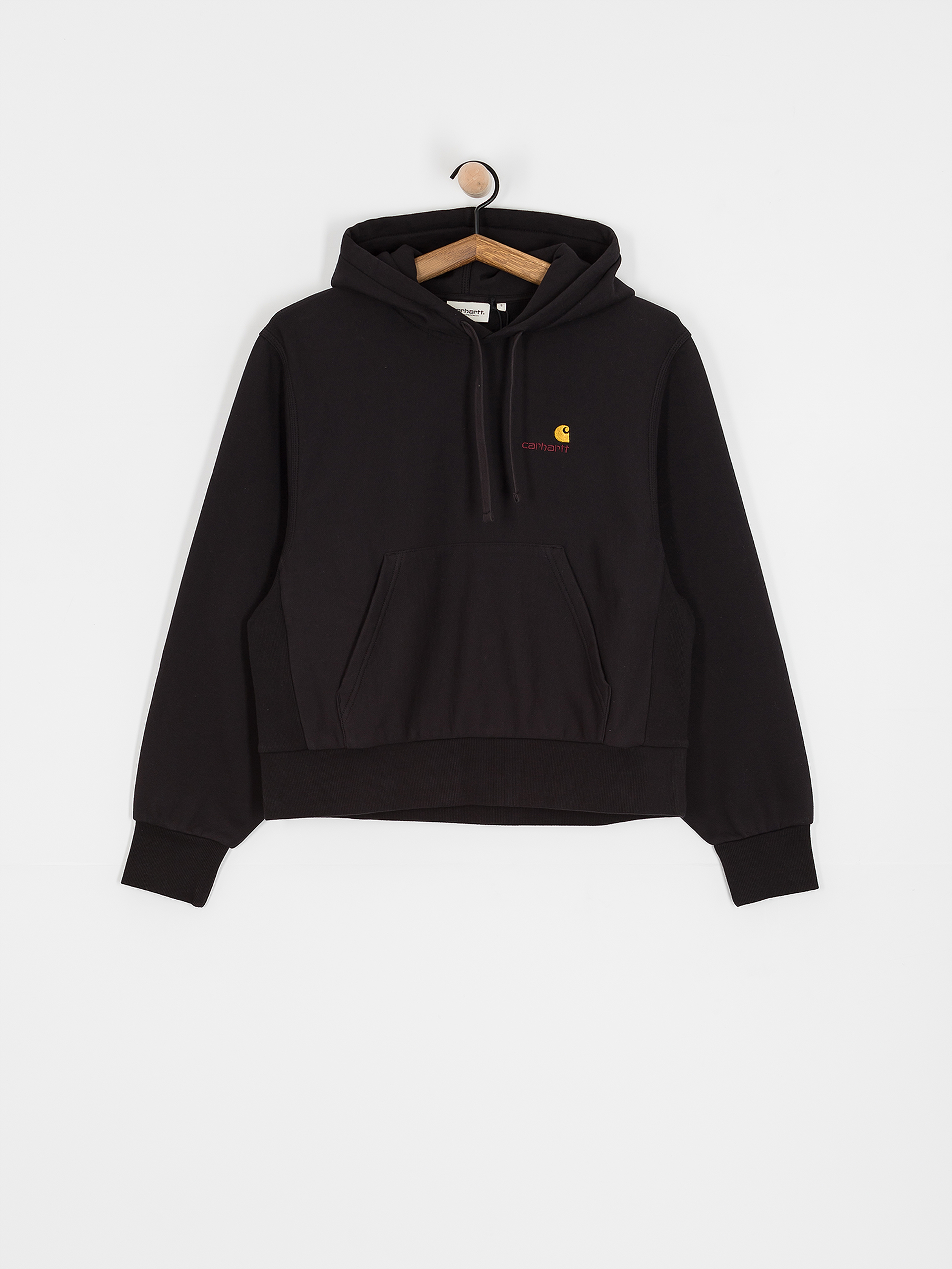 Суитшърт с качулка Carhartt WIP American Script HD Wmn (black)