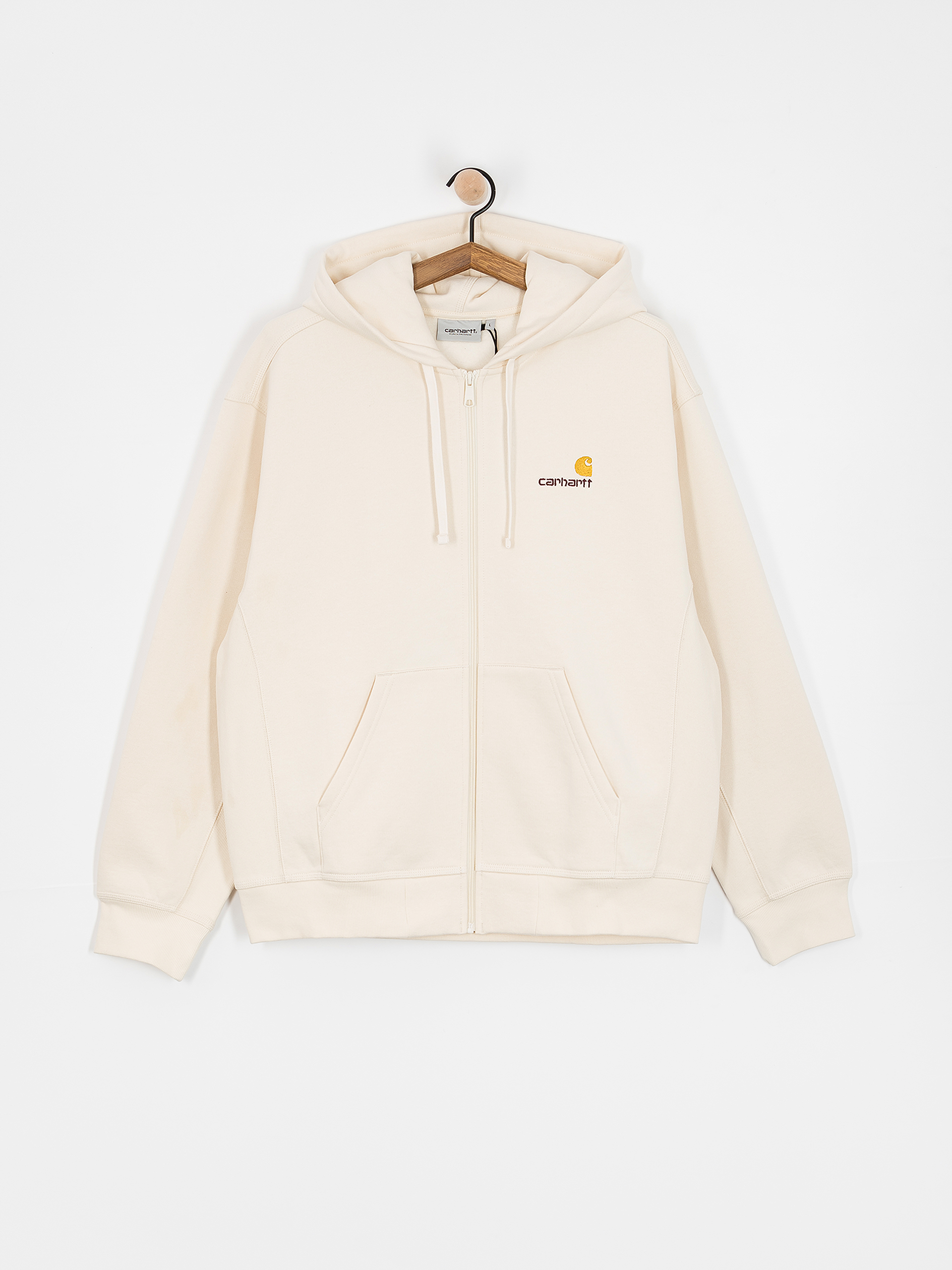 Суитшърт с качулка Carhartt WIP American Script ZHD (natural)