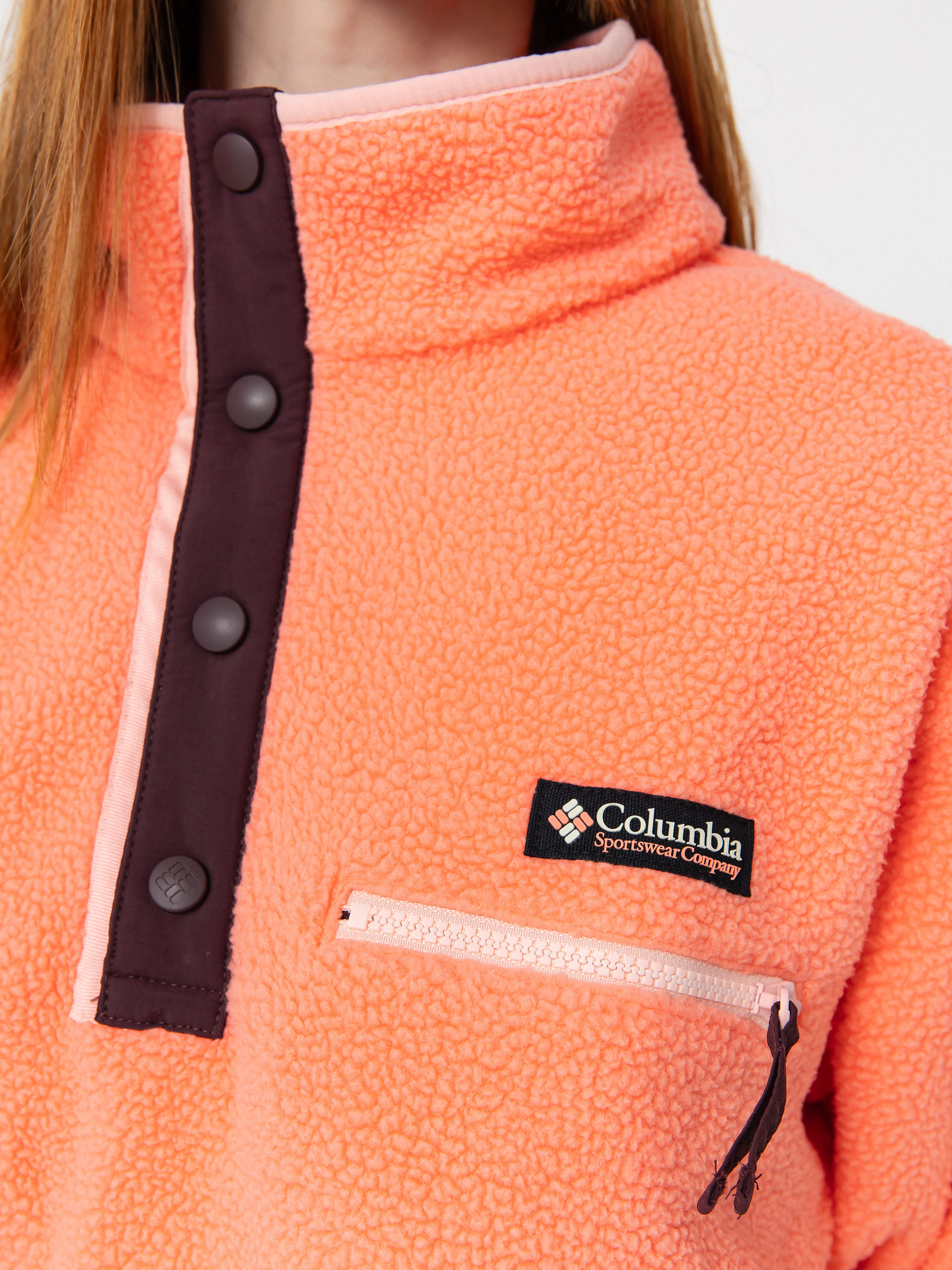 Дамски Поларени суитшърт Columbia Helvetia II Cropped Half Snap (alpenglow)