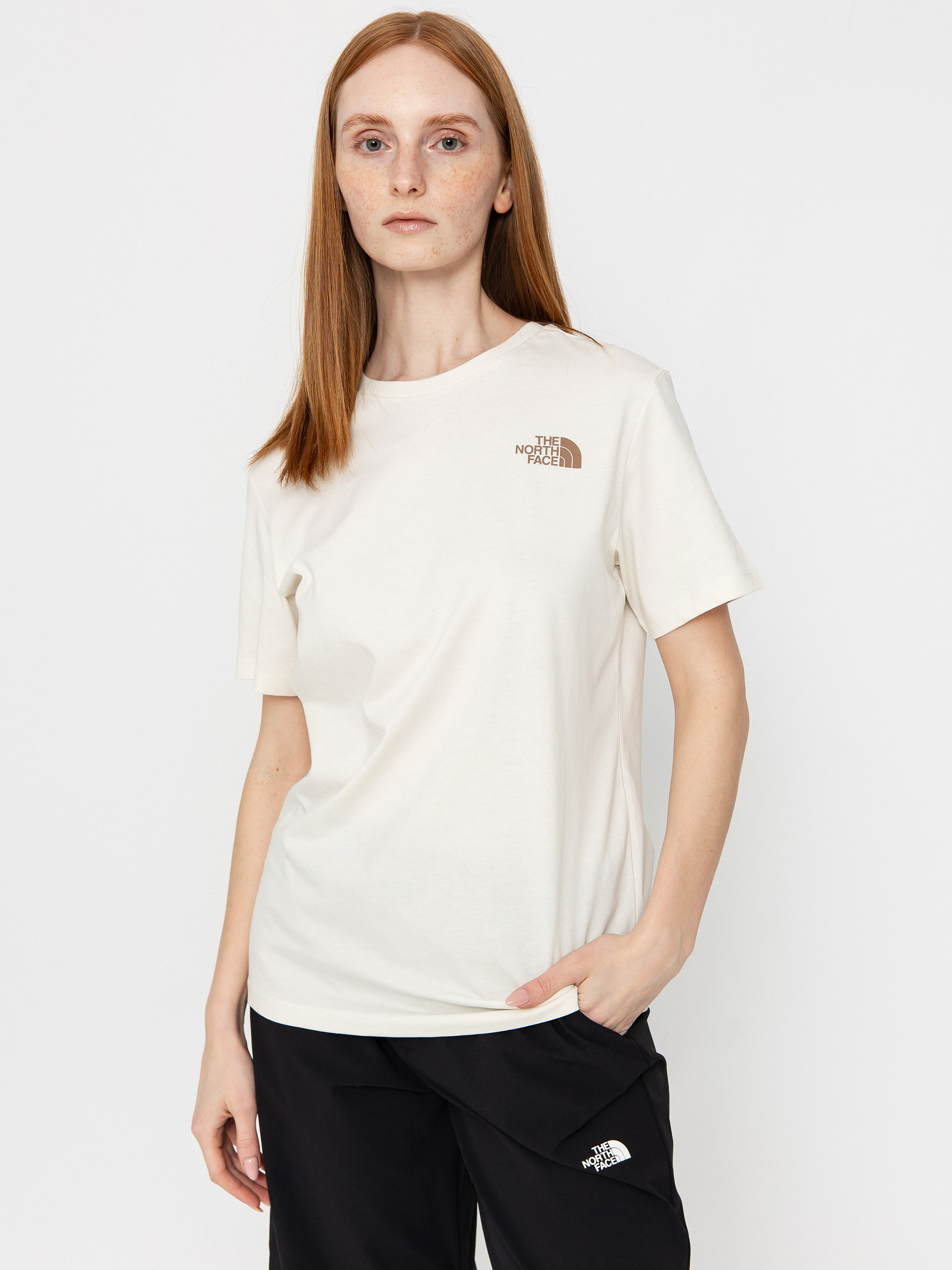 Тениска The North Face Box Nse Relaxed Wmn (white dune/latte)