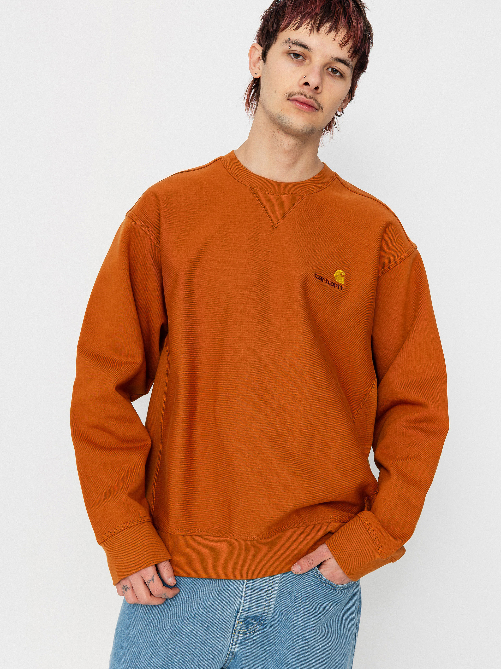 Суитшърт Carhartt WIP American Script (sienna)