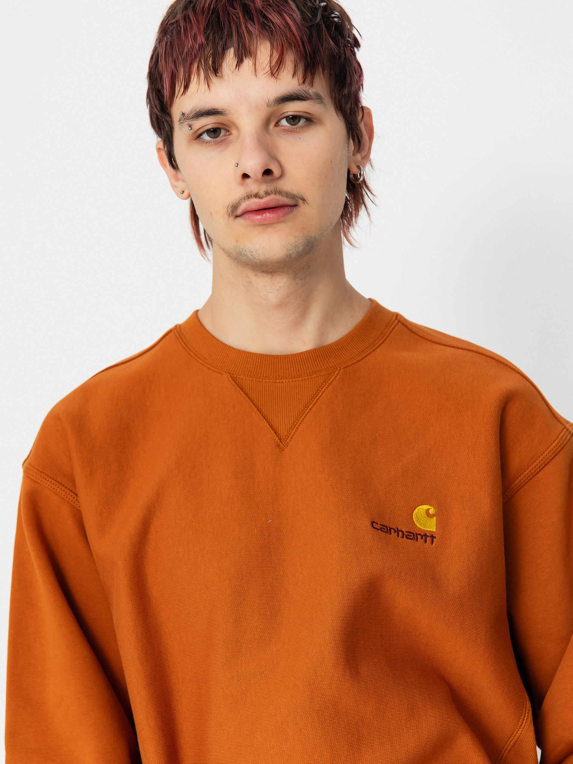 Суитшърт Carhartt WIP American Script (sienna)