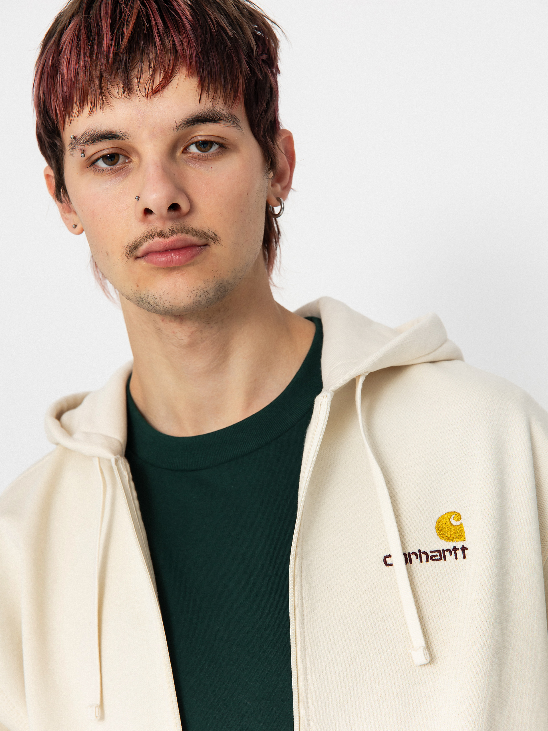 Суитшърт с качулка Carhartt WIP American Script ZHD (natural)