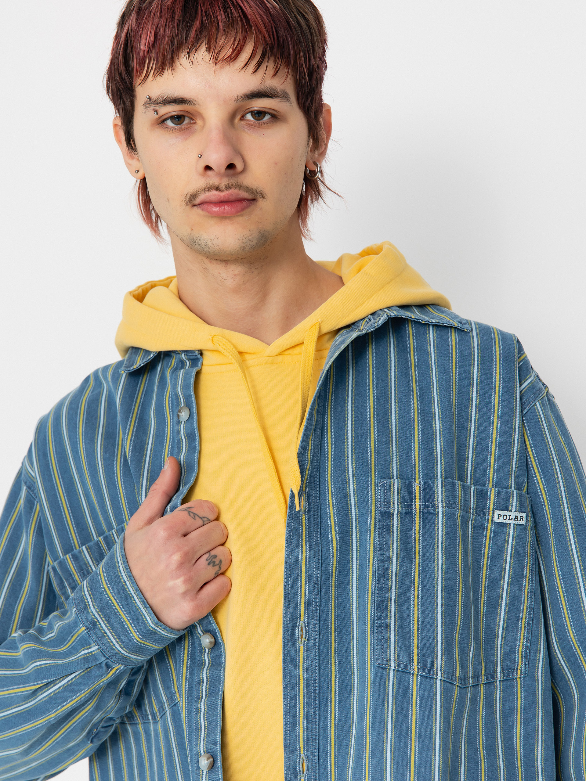 Риза Polar Skate Mike Denim (blue/yellow)