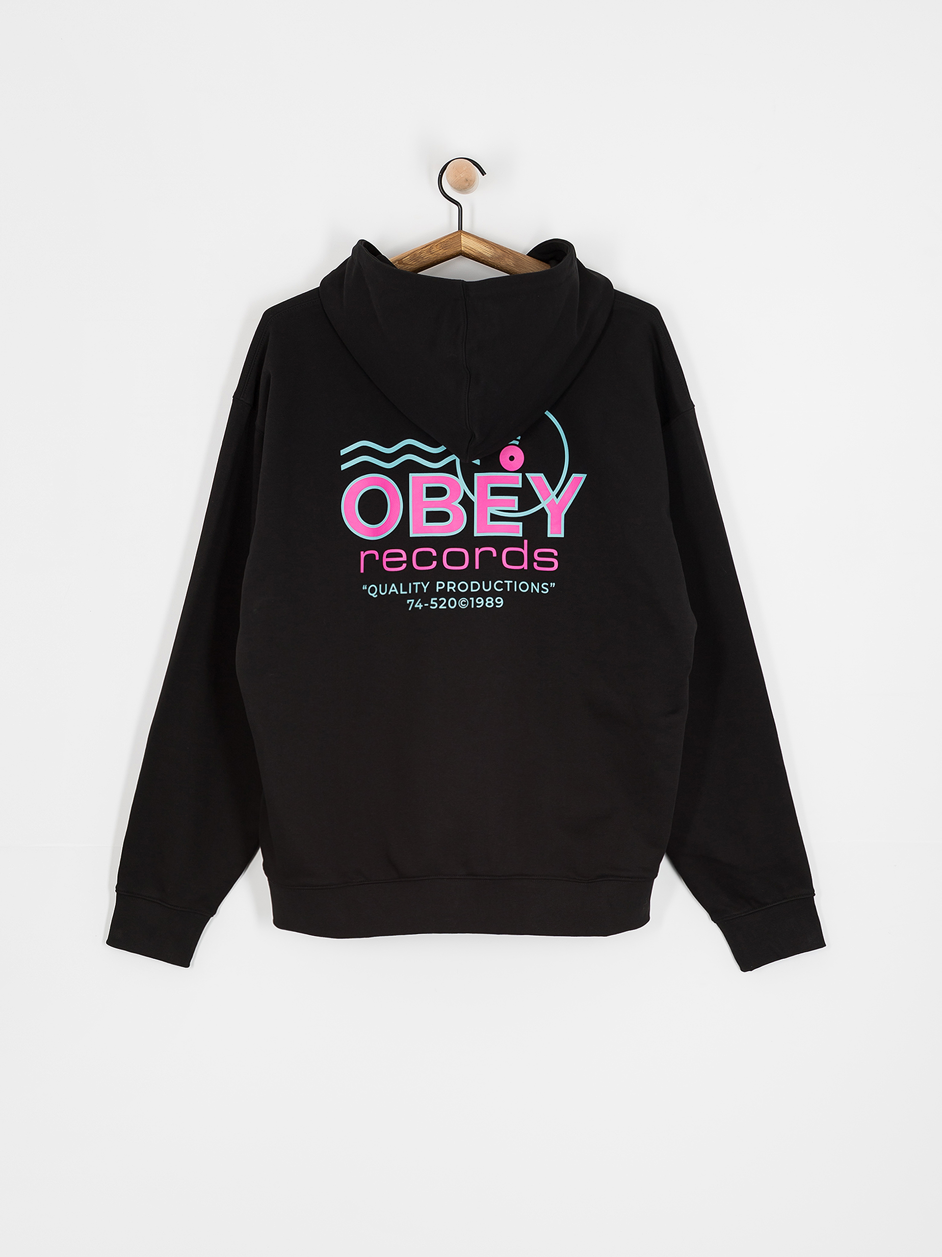 Суитшърт OBEY Records Sound Waves (black)