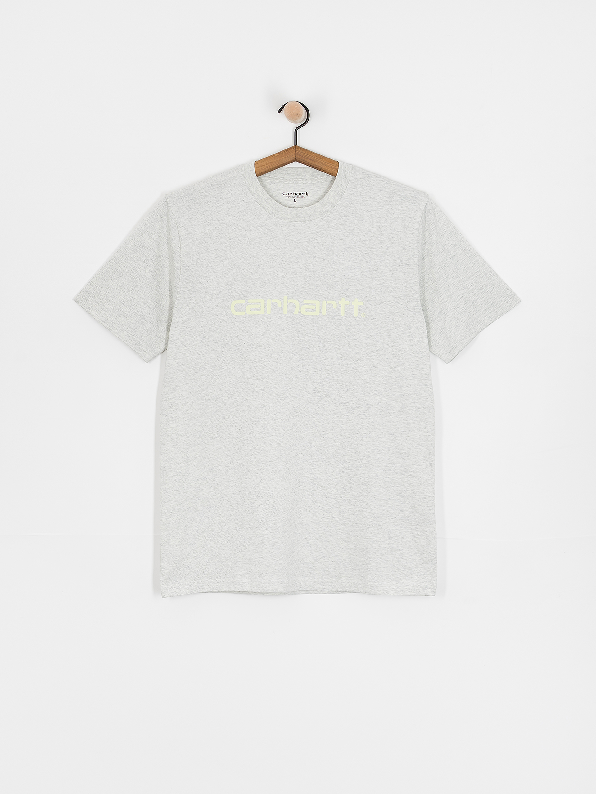 Тениска Carhartt WIP Script (ash heather/air green)