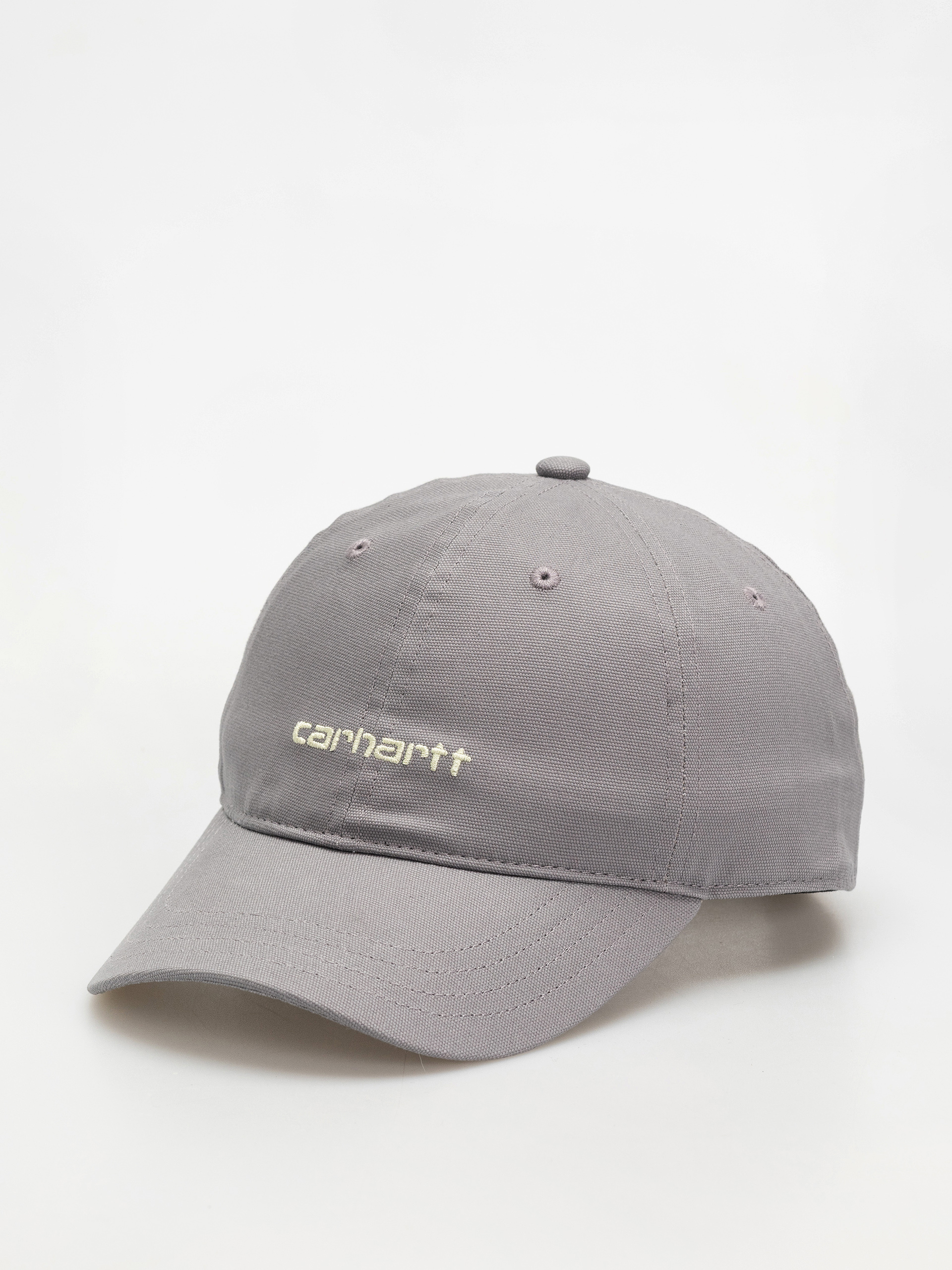 Шапка с козирка Carhartt WIP Canvas Script (yosemite/air green)