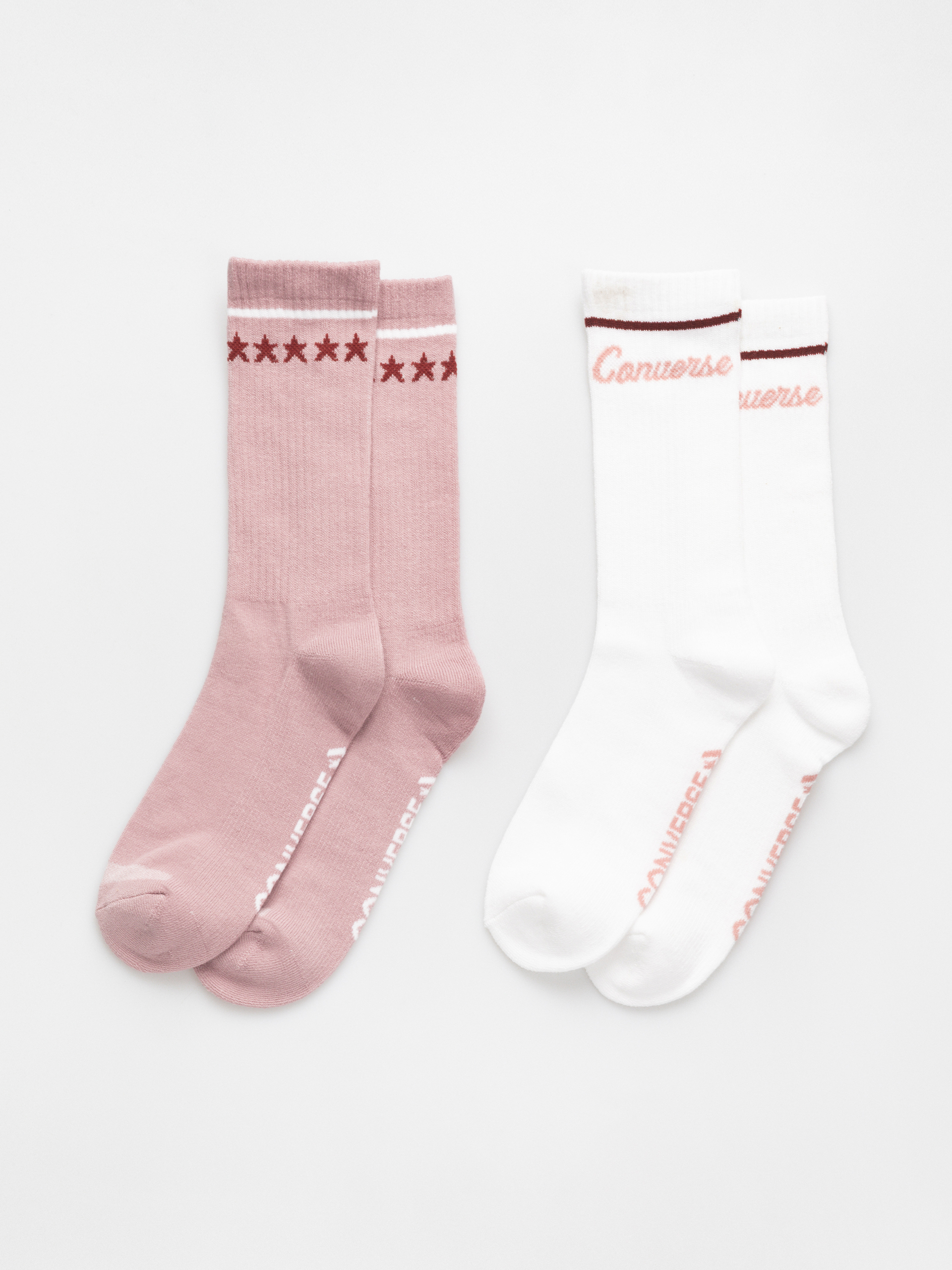 Чорапи Converse Stars Retro Logo Crew 2Pk Wmn (white/horizon pink)