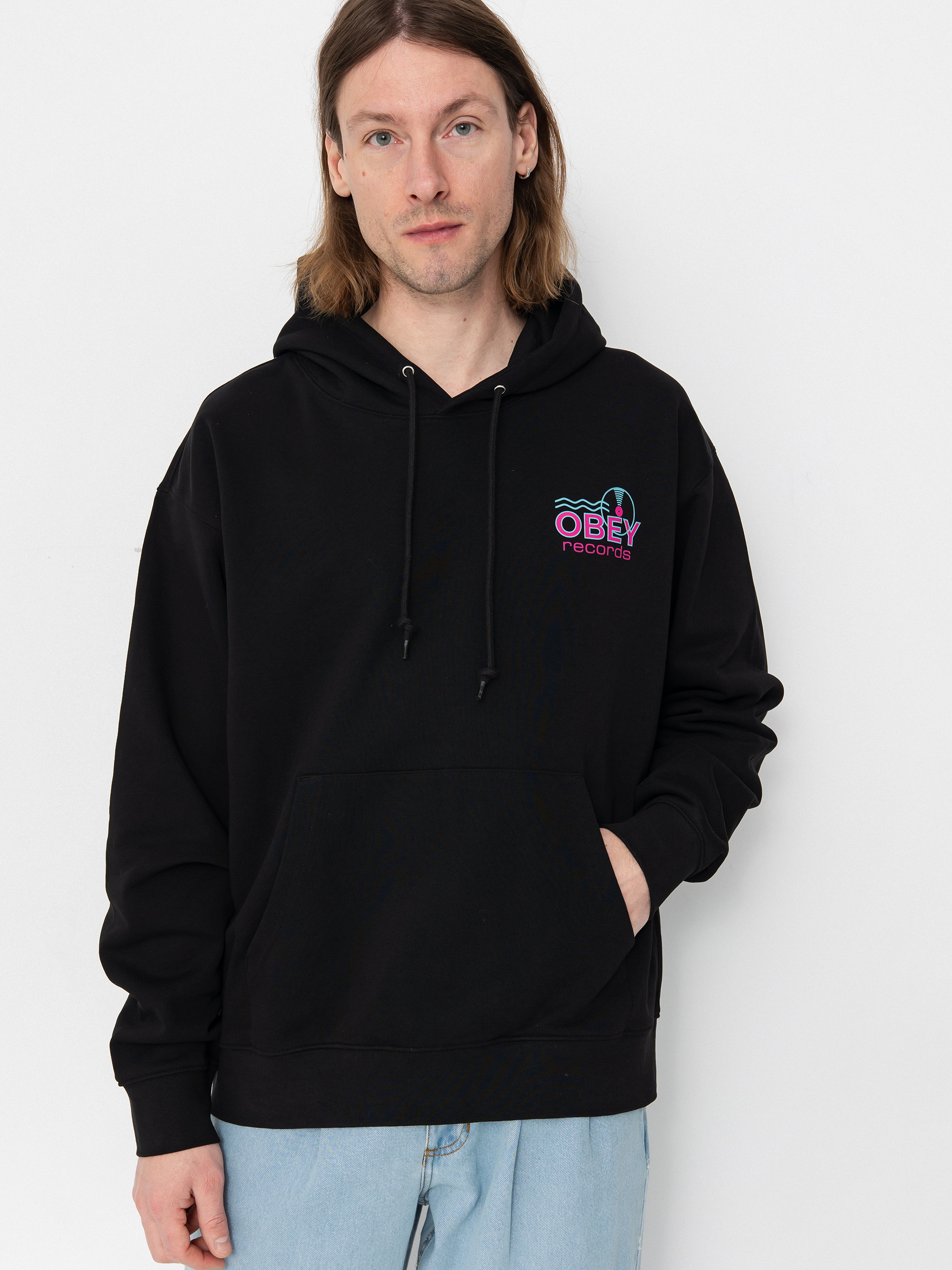 Суитшърт OBEY Records Sound Waves (black)