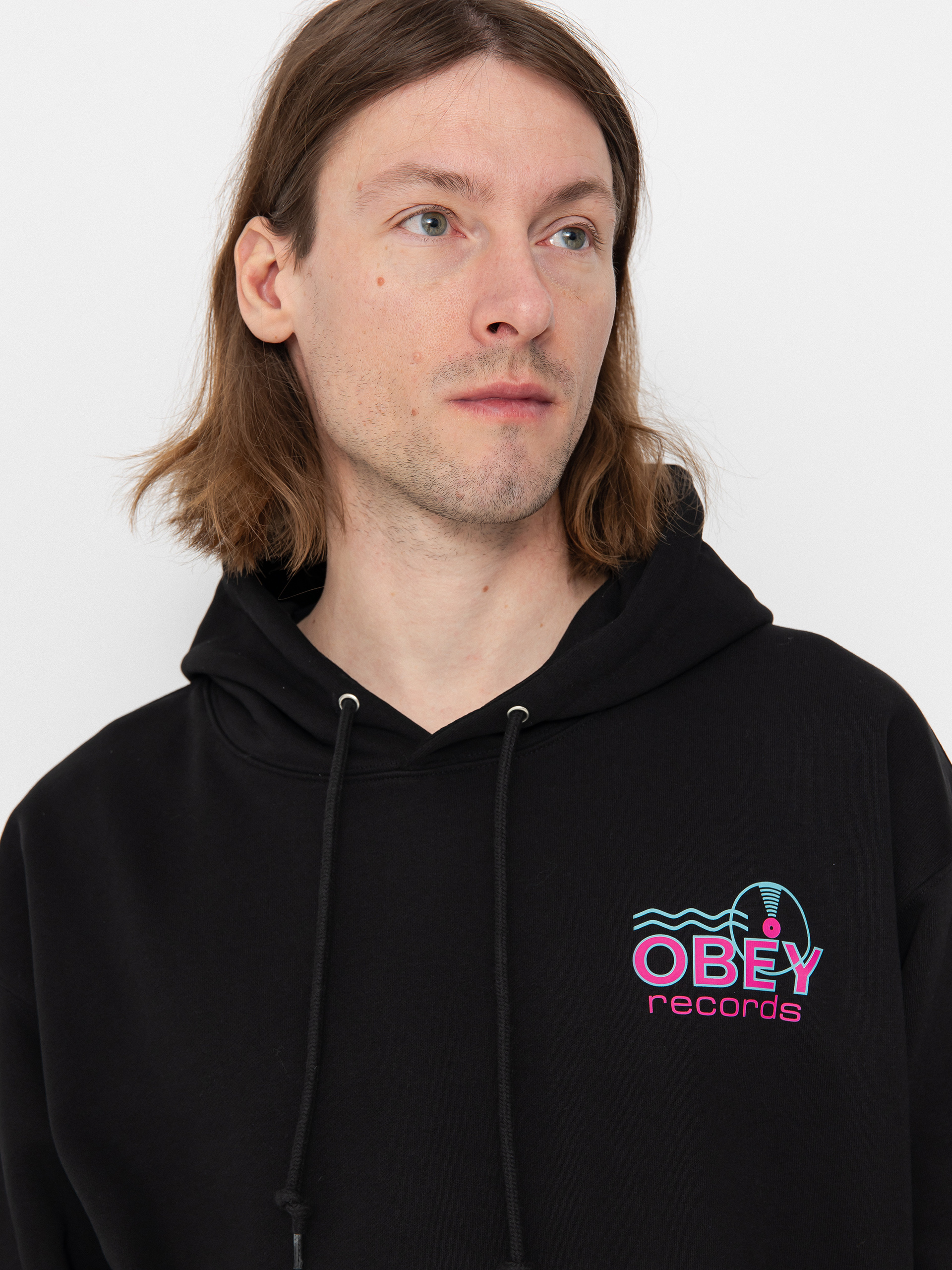 Суитшърт OBEY Records Sound Waves (black)