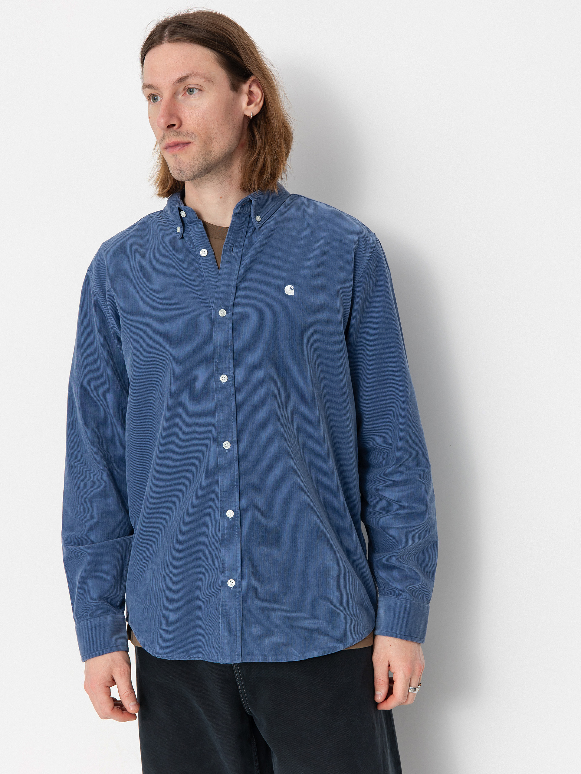 u0420u0438u0437u0430 Carhartt WIP Madison Fine Cord (blue iris/wax)