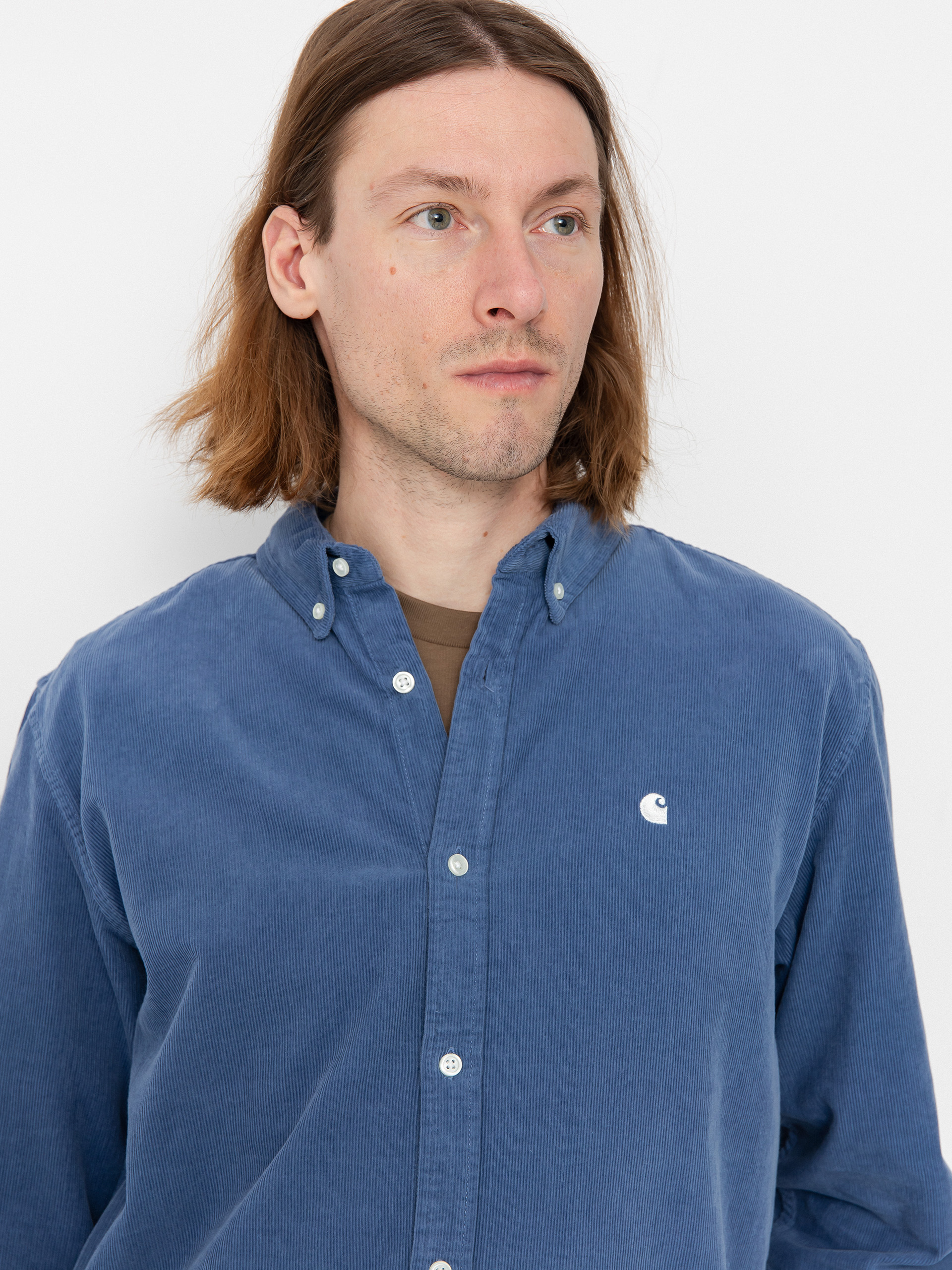 Риза Carhartt WIP Madison Fine Cord (blue iris/wax)