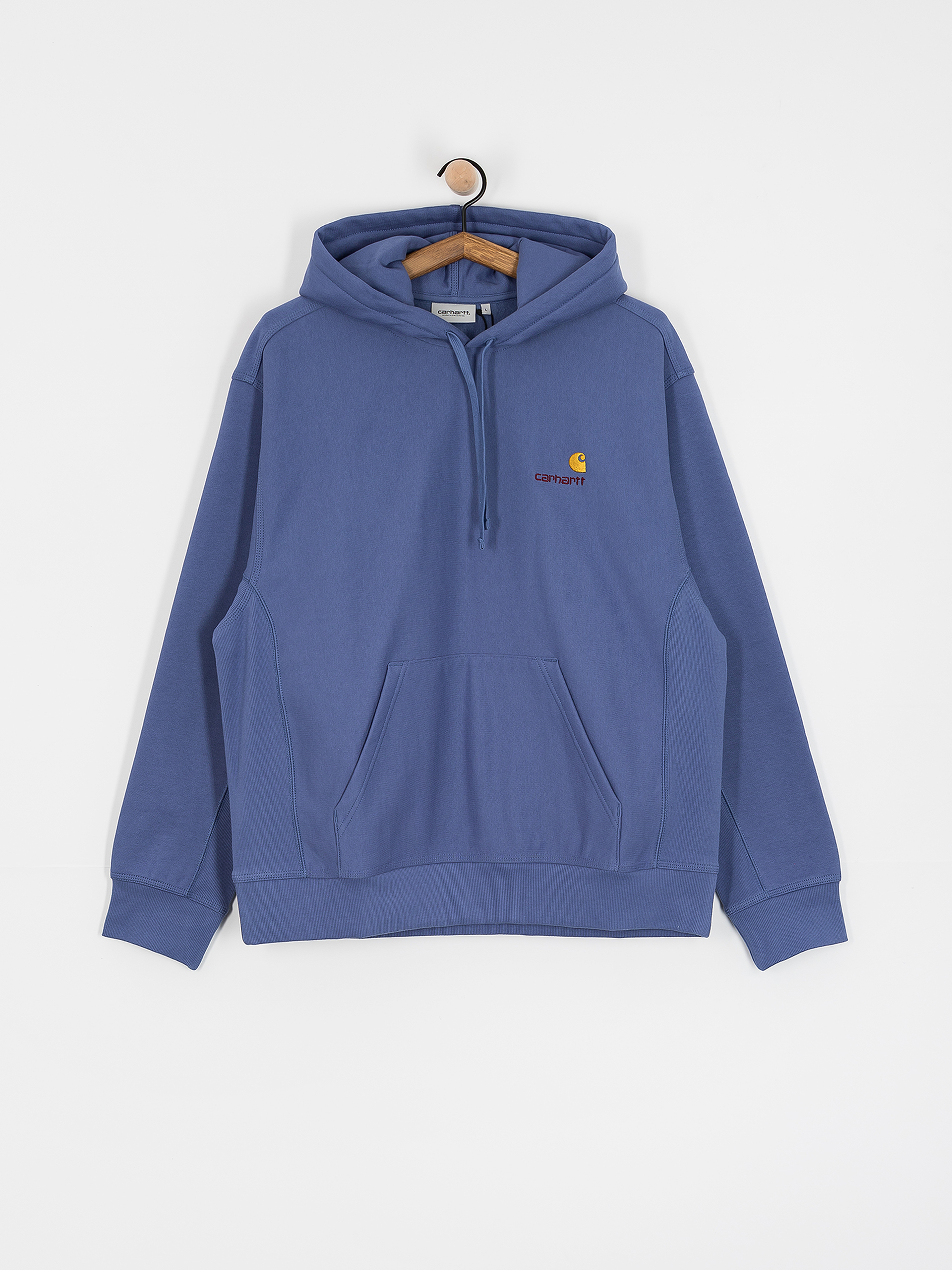 Суитшърт с качулка Carhartt WIP American Script HD (blue iris)