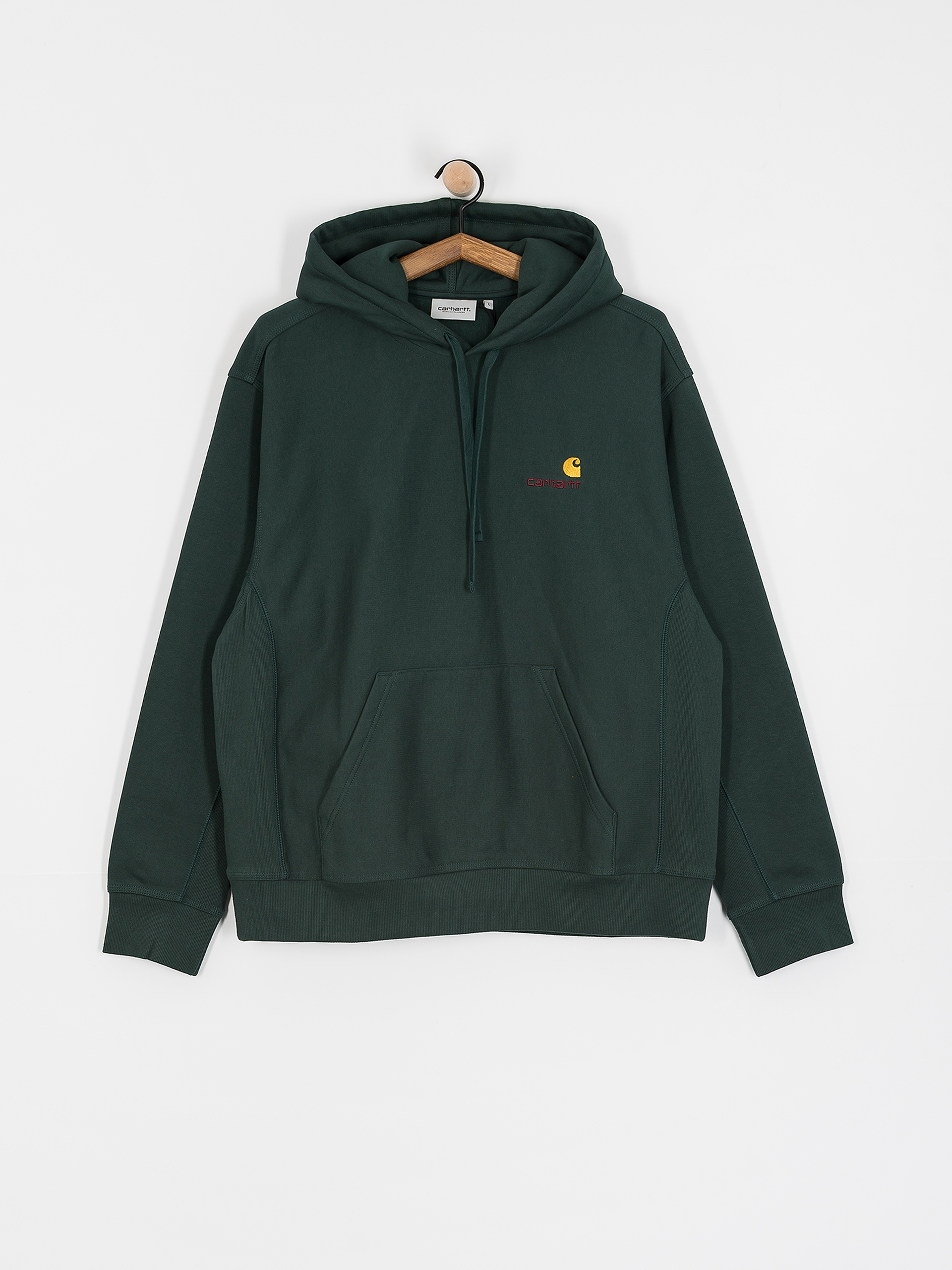 Суитшърт с качулка Carhartt WIP American Script HD (conifer)