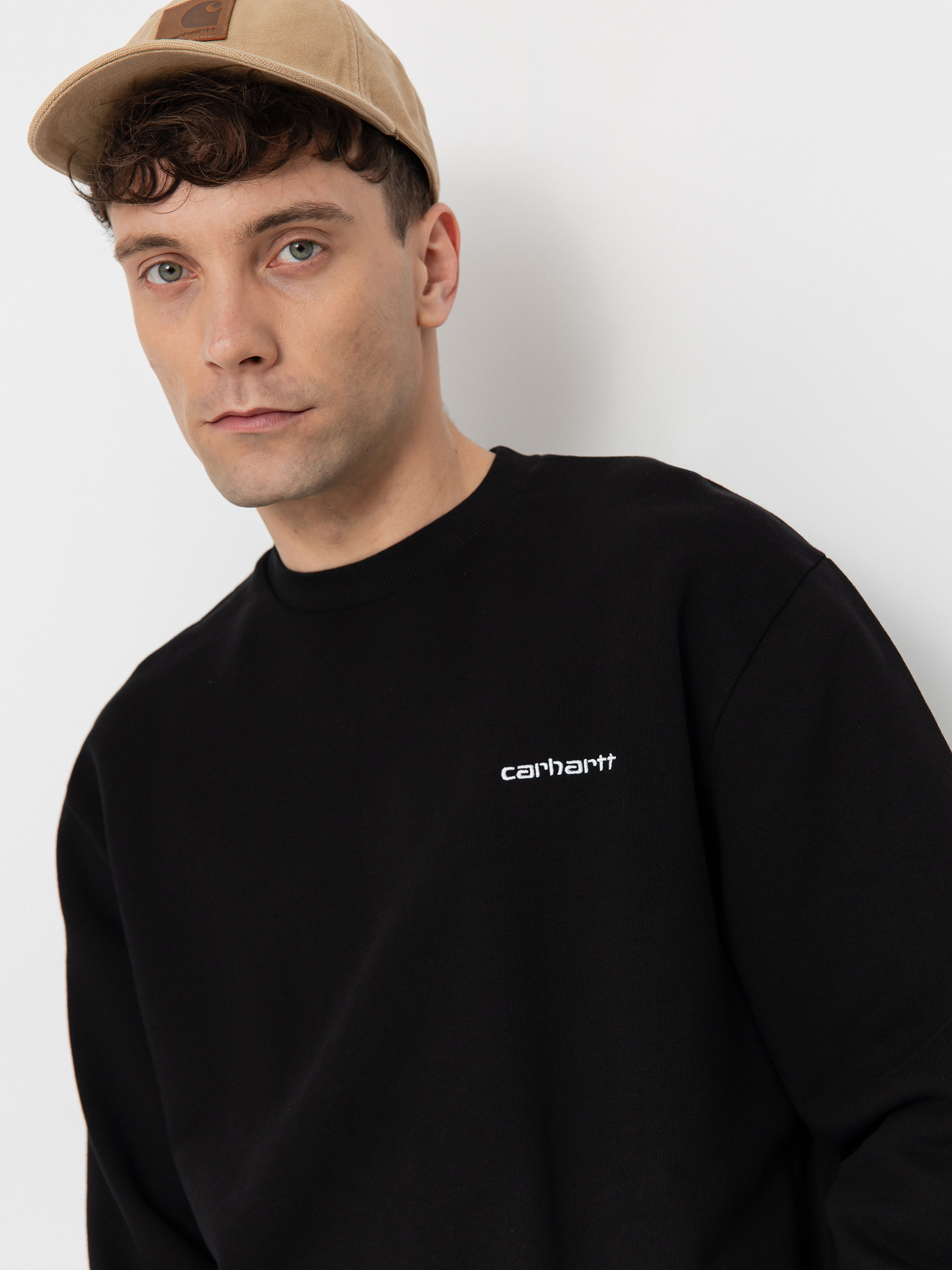 Суитшърт Carhartt WIP Script Embroidery (black/white)