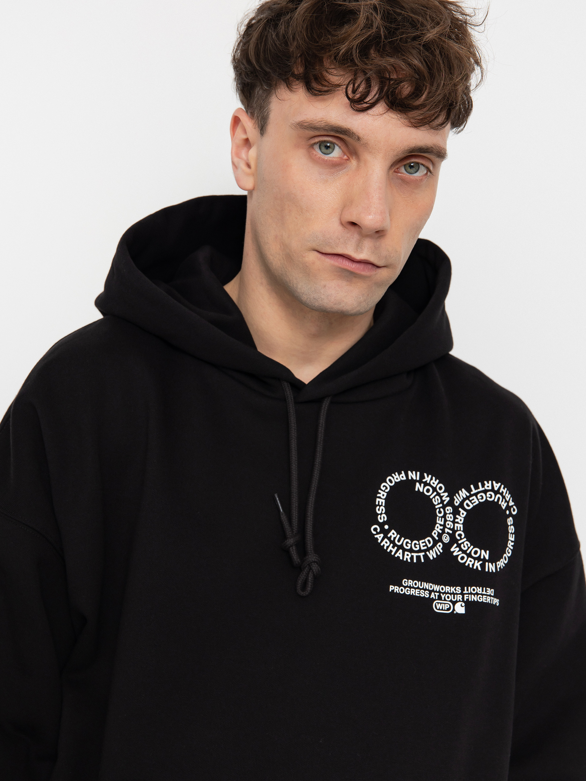 Суитшърт с качулка Carhartt WIP Rotation HD (black/white)