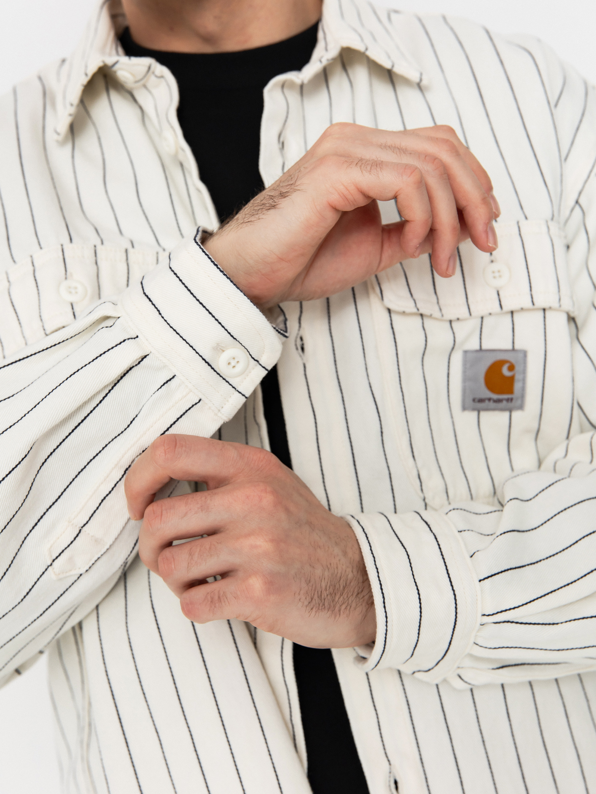 Риза Carhartt WIP Hendry (seaton stripe/wax/dark navy)