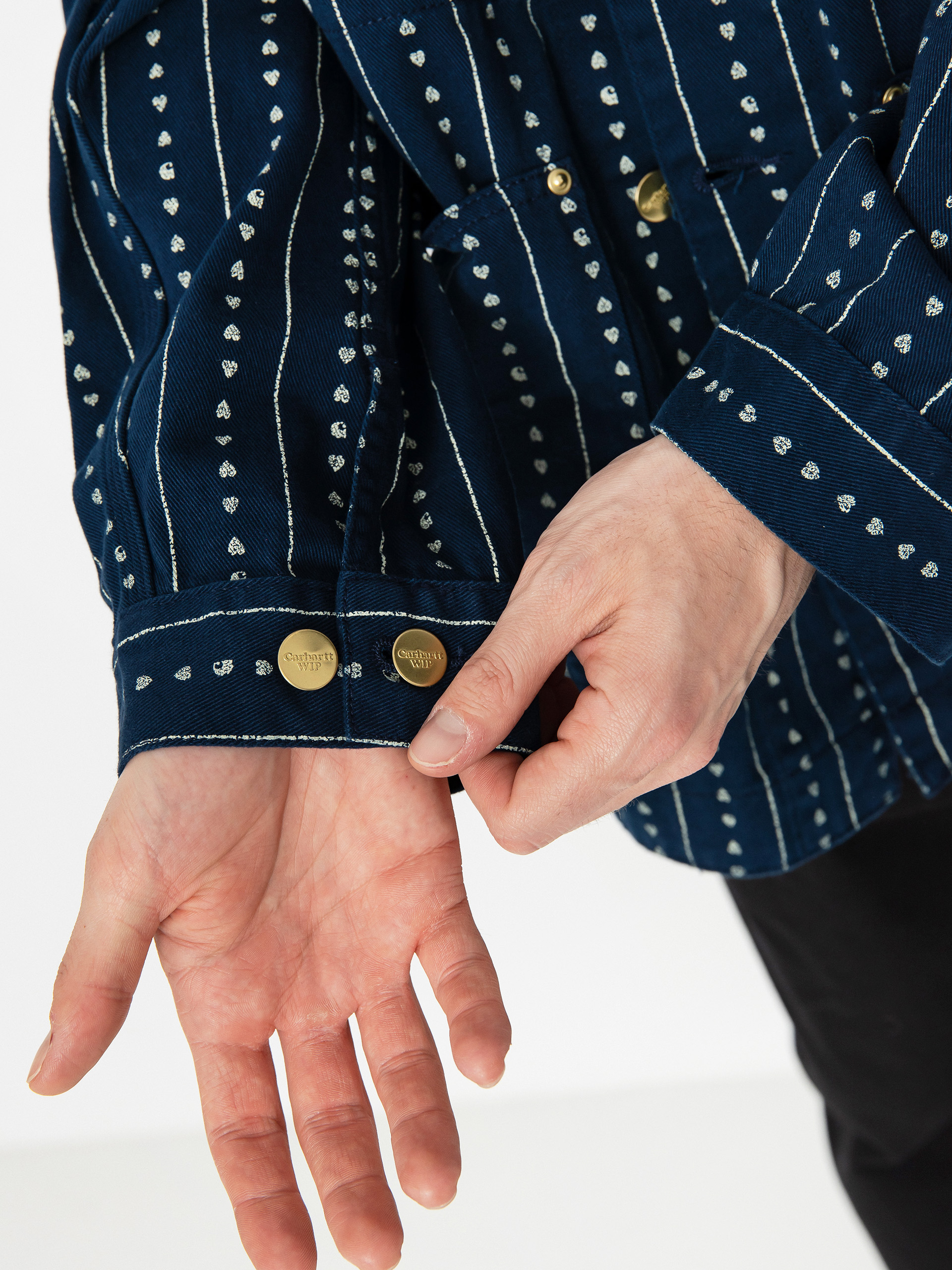 Яке Carhartt WIP Drewe Chore Coat (heart c pinstripe/ink/natural)