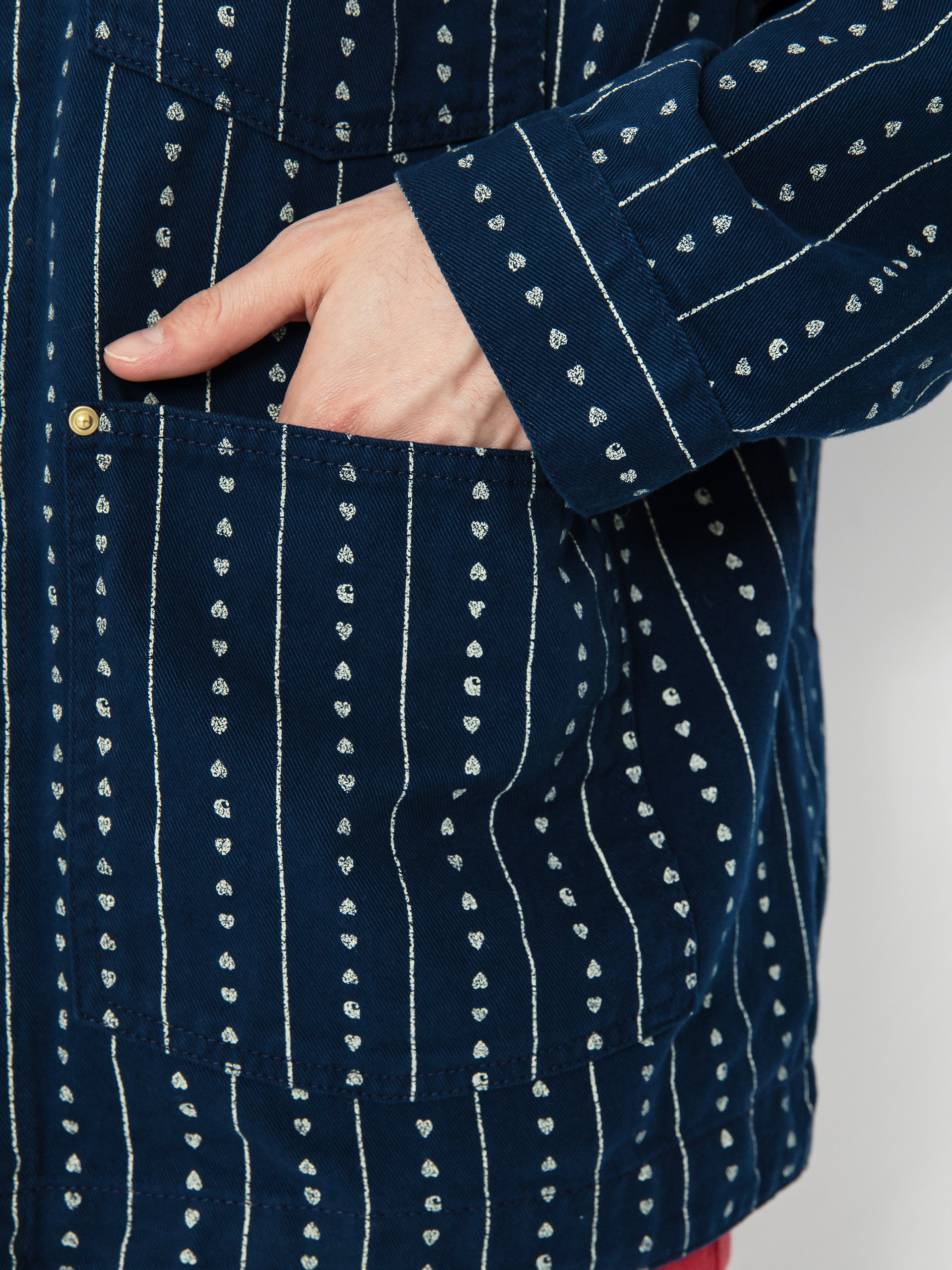 Яке Carhartt WIP Drewe Chore Coat (heart c pinstripe/ink/natural)