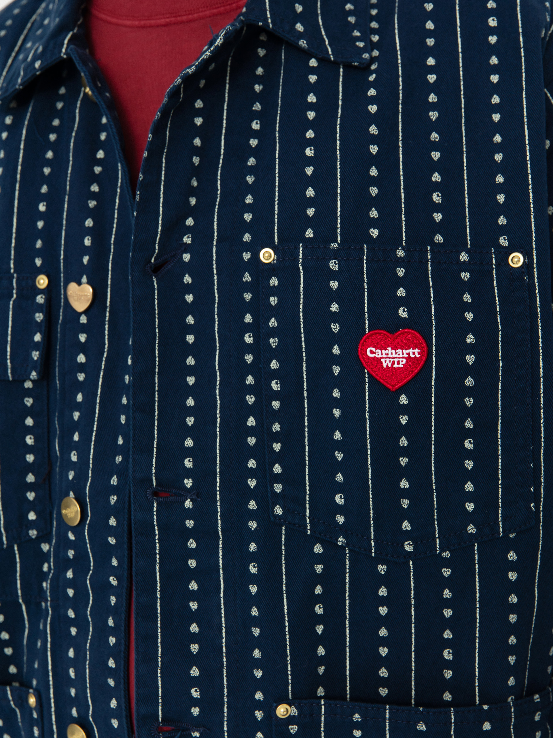 Яке Carhartt WIP Drewe Chore Coat (heart c pinstripe/ink/natural)