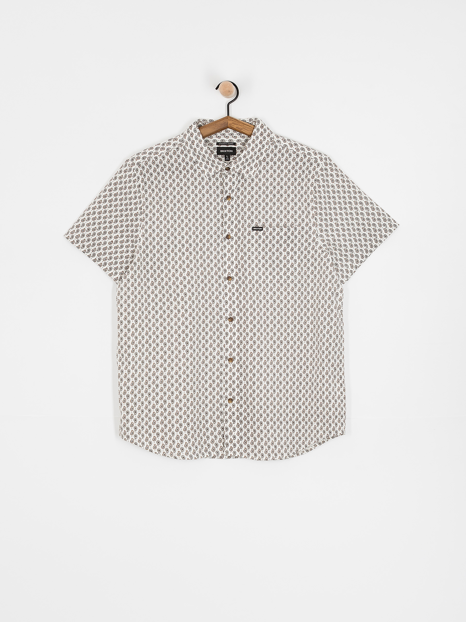 Риза Brixton Charter Print (off white/paisley)