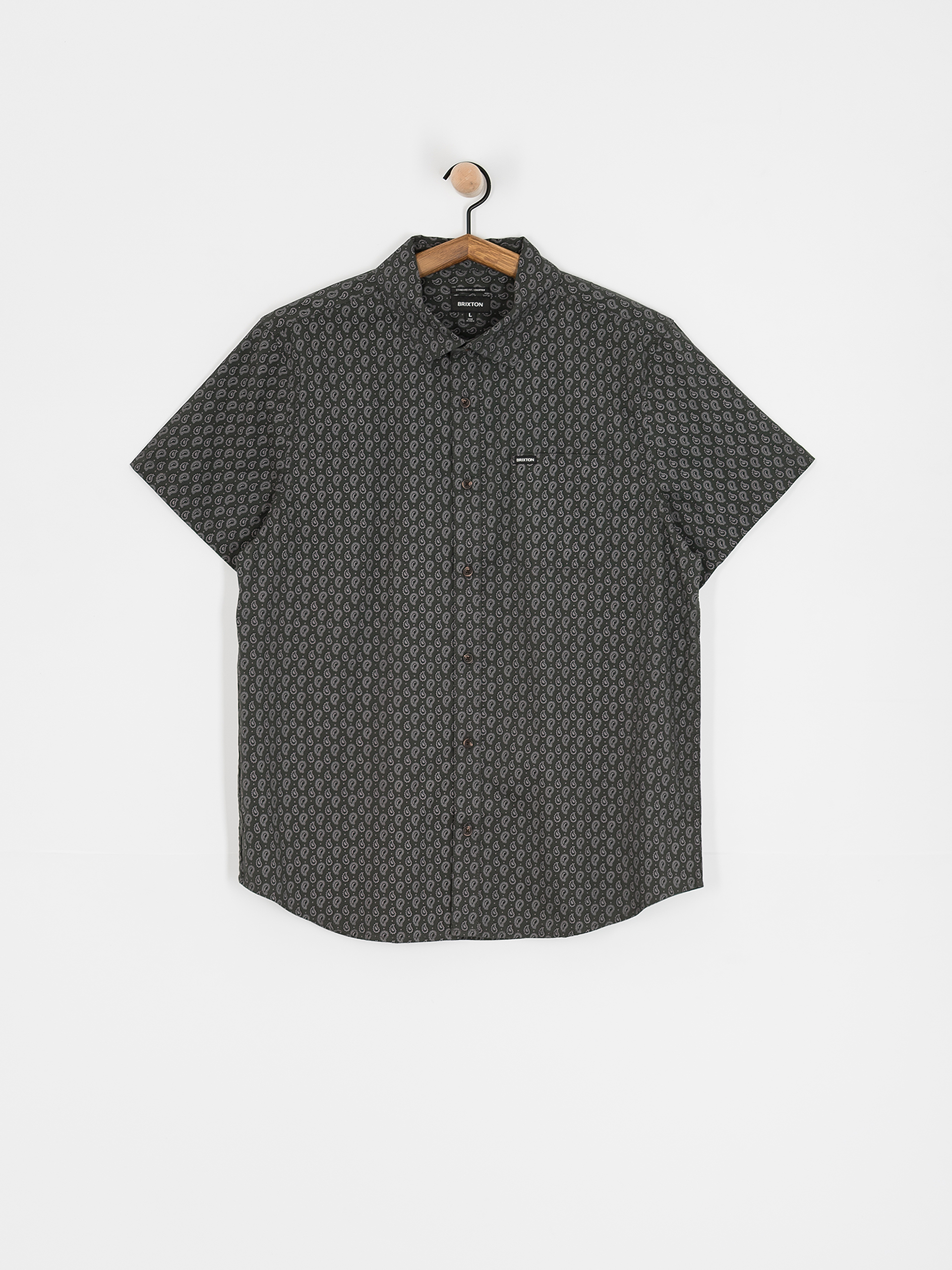 Риза Brixton Charter Print (washed black/paisley)