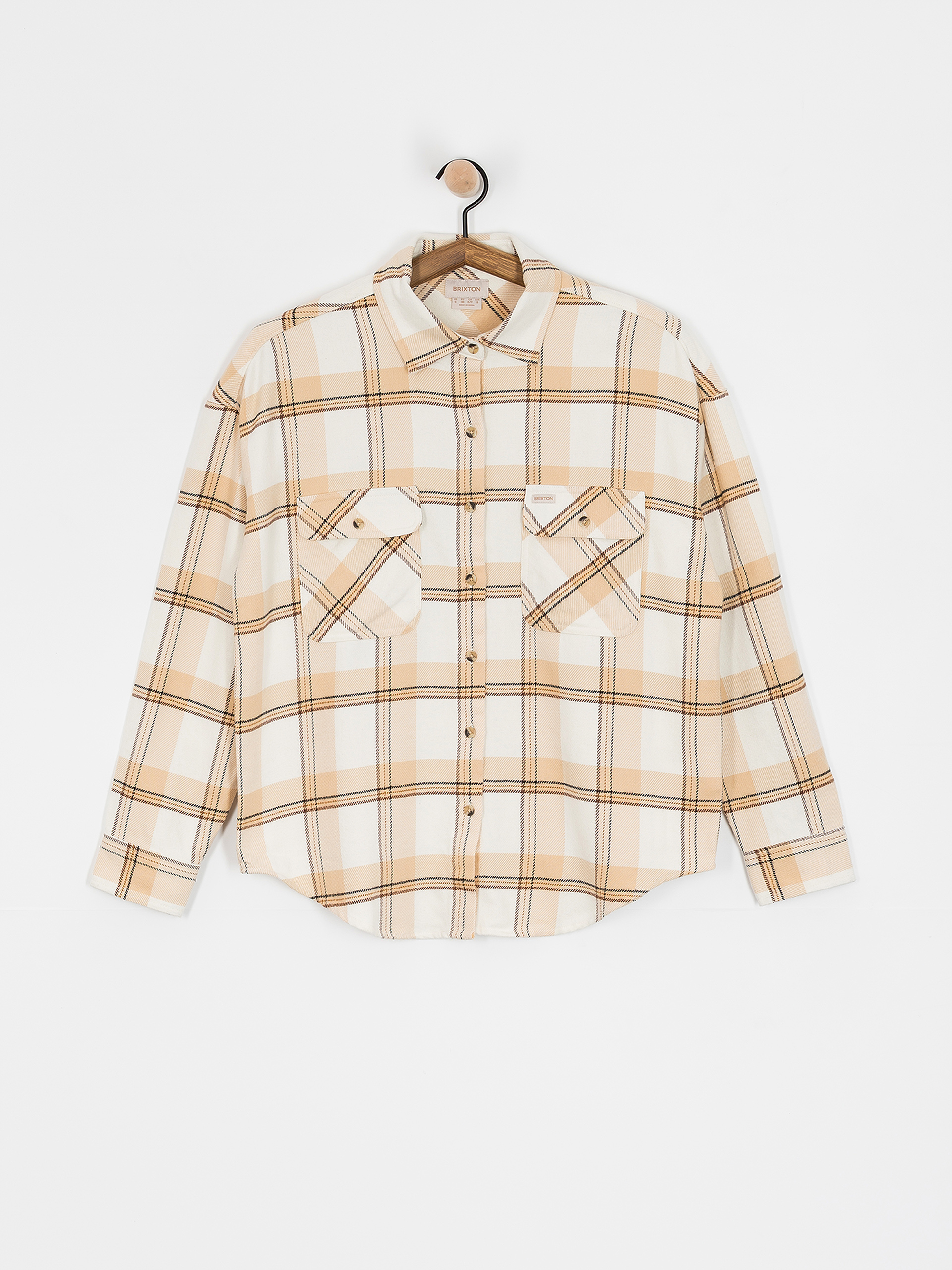 Риза Brixton Bowery Classic Flannel Wmn (off white/semolina/washed copp)