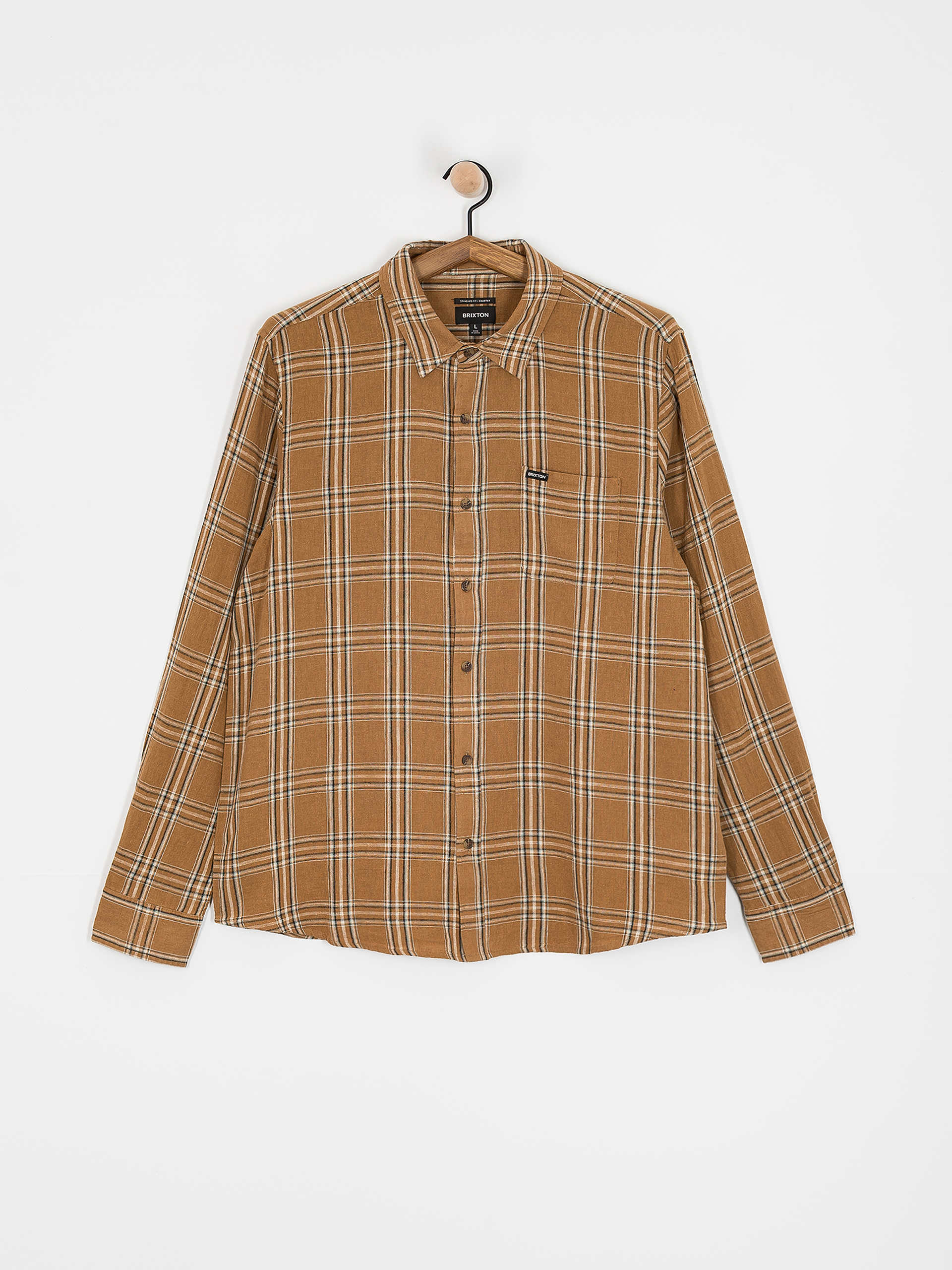 Риза Brixton Charter Linen Blend Ls (washed cooper/whitecap plaid)