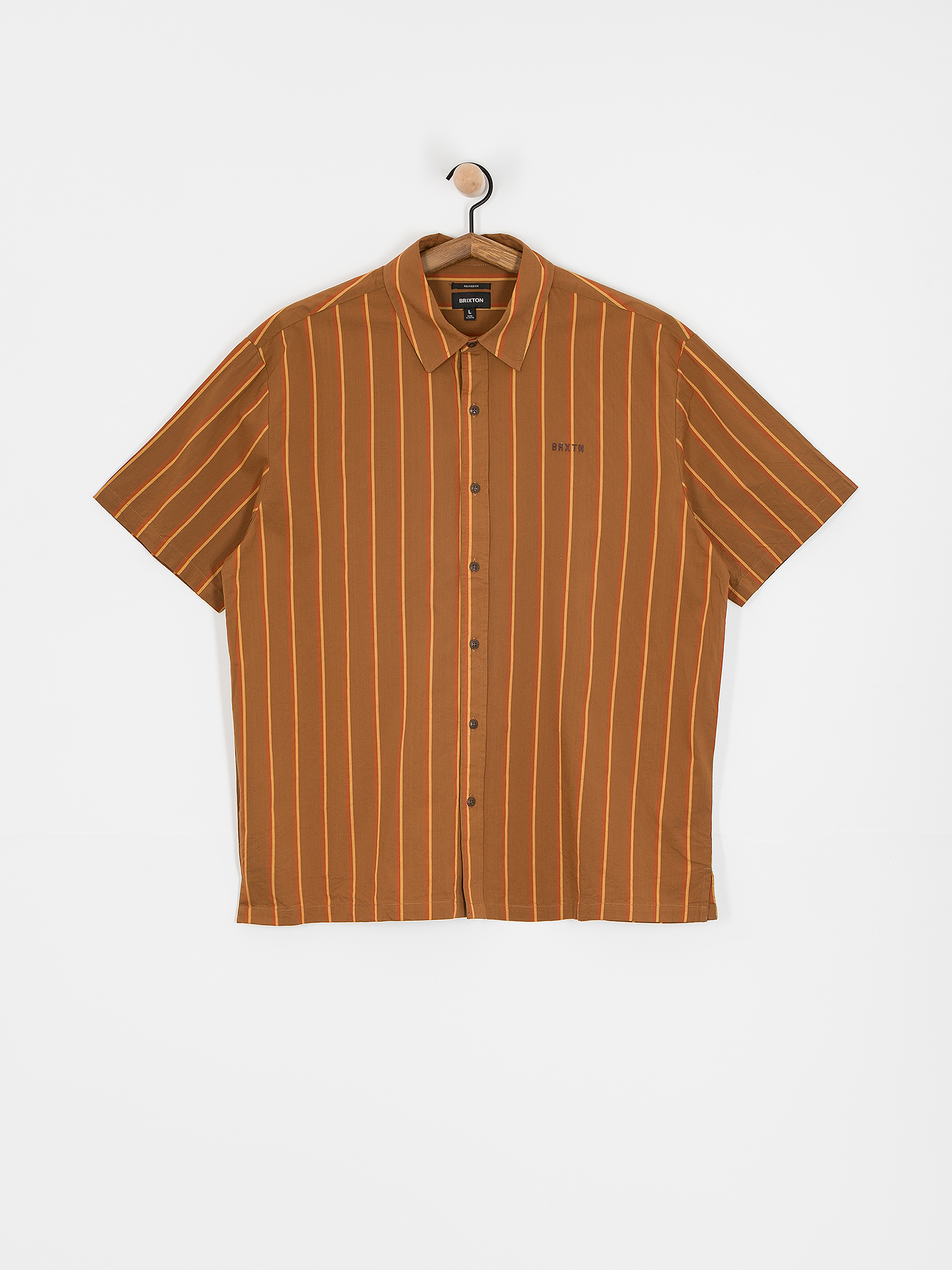 Риза Brixton Cru Stripe (washed copper/burnt red/sunset)