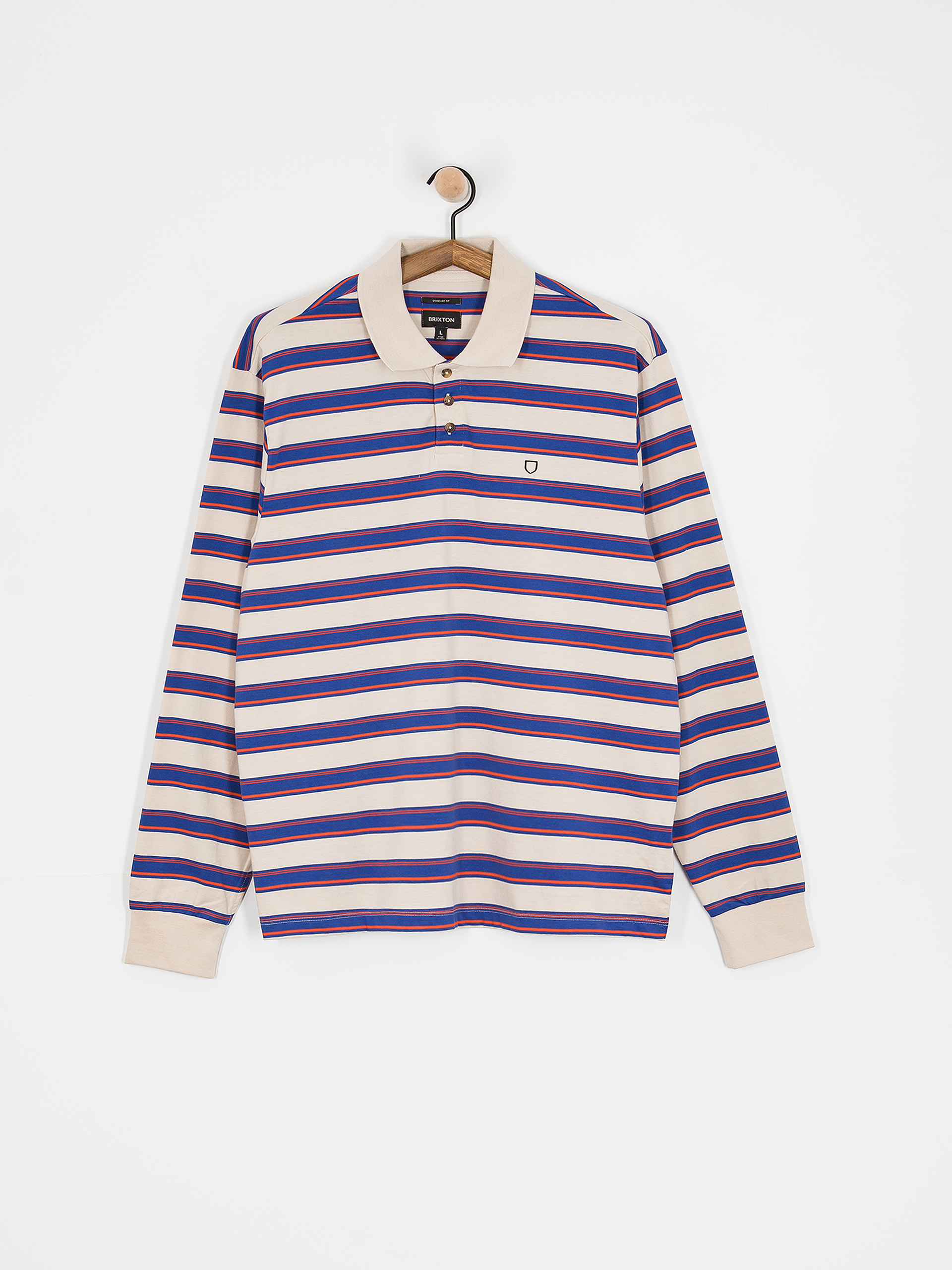 Блуза Brixton Vintage Stripe Polo Knit (electric blue/flame/whitecap)