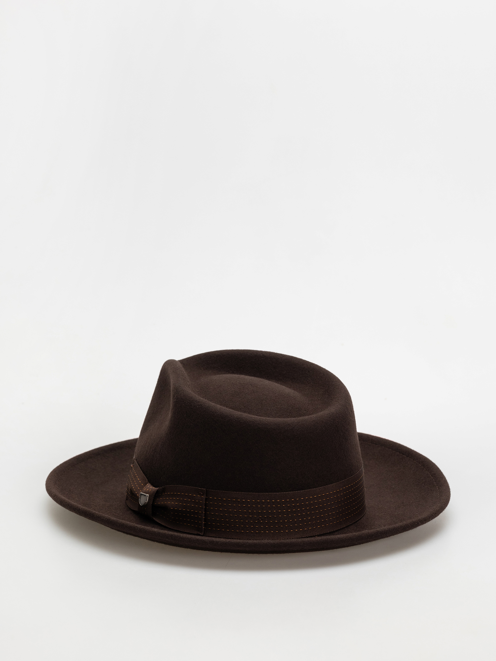 Шапка с периферия Brixton Swindle Convertabrim Fedora (dark brown/chocolate)